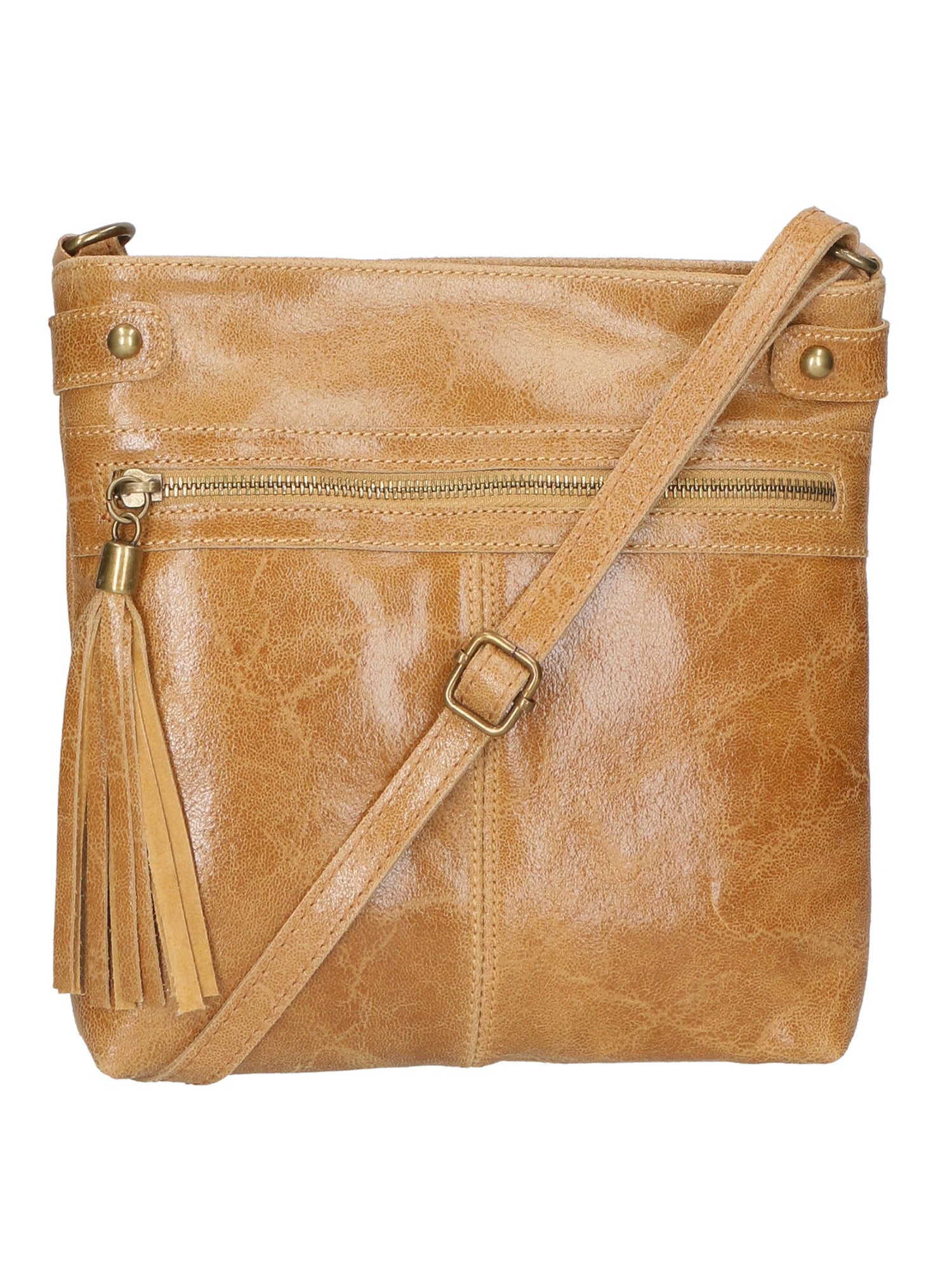 Carmen Borsa a tracolla da donna Vera pelle 10034-CUOIO Gave Lux