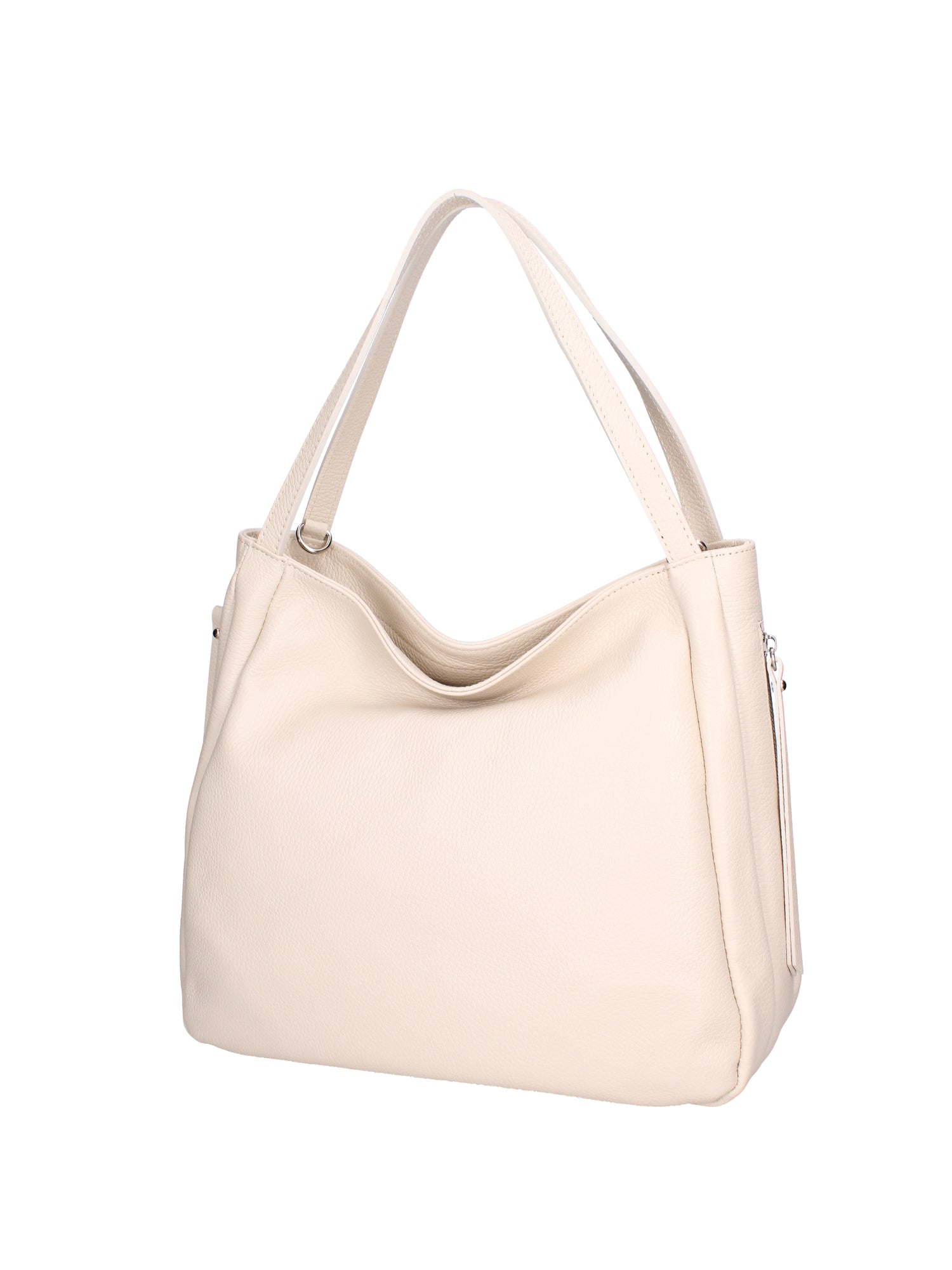 Borsa a spalla da donna Misto pelle e tessuto 07155-D37 LATTE Roberta Rossi