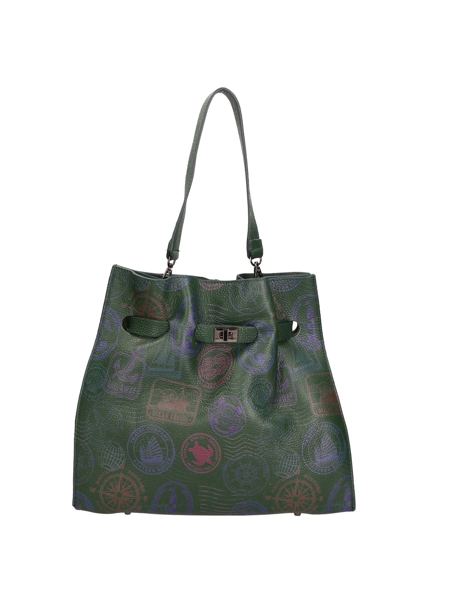 Voyageuse Borsa a mano da donna Vera pelle 564137-VERDE Gave Lux