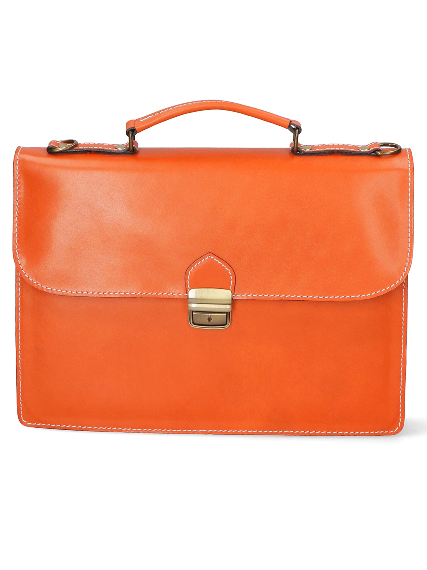 Dafne Borsa da lavoro unisex Vera pelle 7004-ARANCIONE Gave Lux