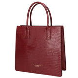 Giulia Borsa a mano da donna Vera pelle effetto cocco 468W-LU10 ROSSO SCURO Viola Castellani