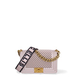 Borsa a mano da donna 100% Pvc FLAT-S-BALL 24-STONE - LIGHT GOLD Marc Ellis