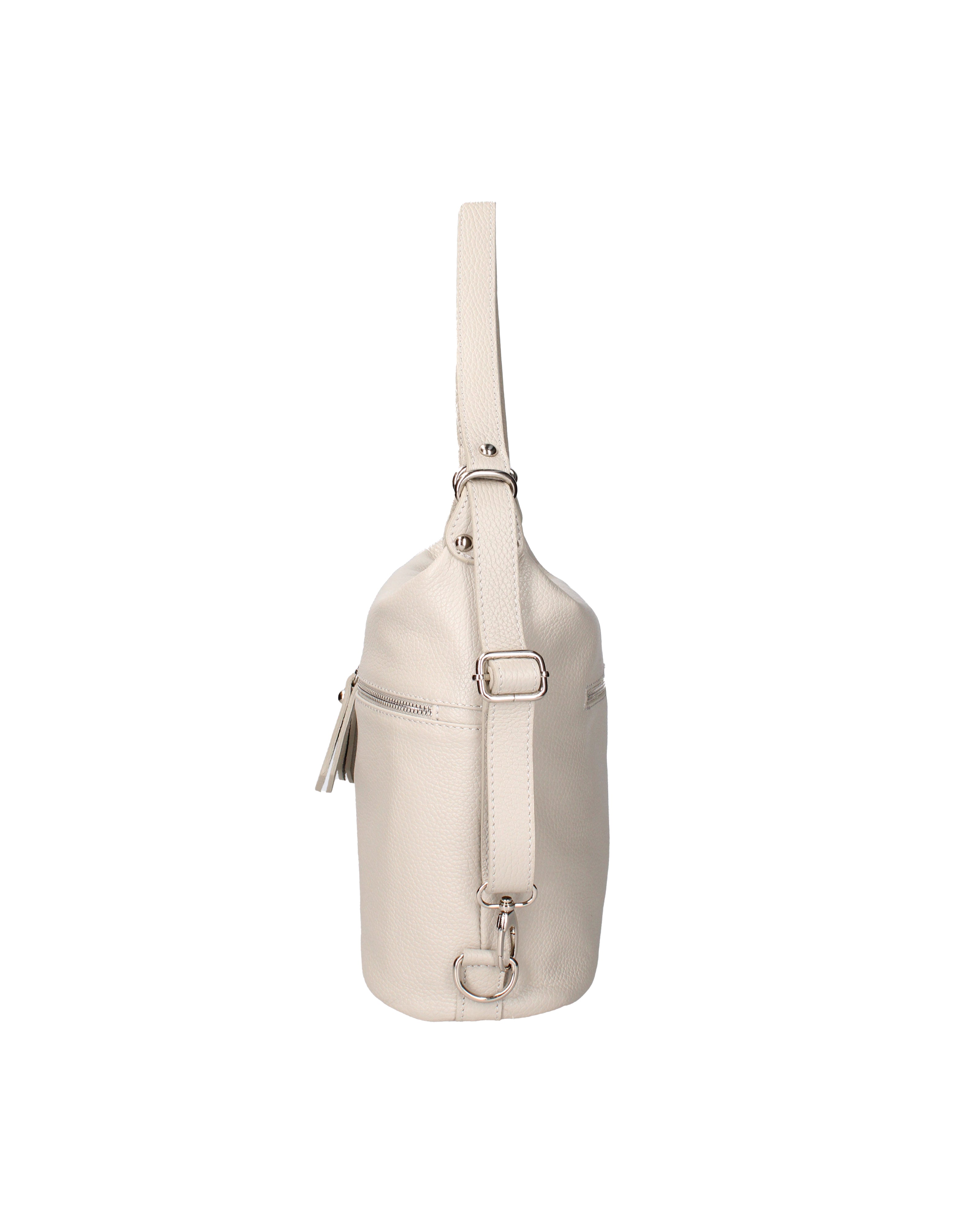 Bianca Borsa a spalla da donna Vera pelle 07136-D86 GRIGIO PERLA Viola Castellani