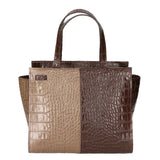 Ariana Borsa a mano da donna Vera pelle stampata cocco 05435-C40 TAUPE C23 T.MORO Gave Lux