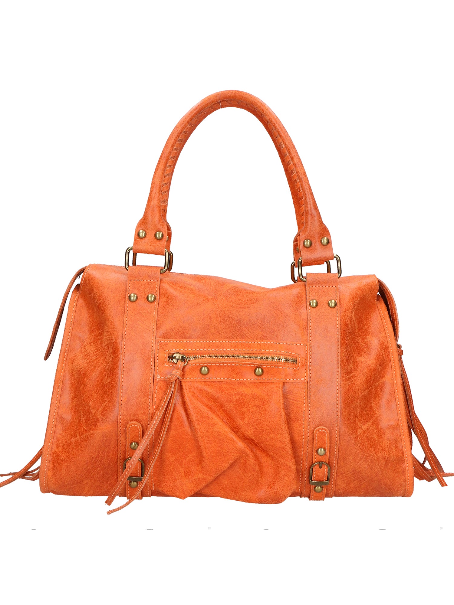 Elara Borsa a spalla da donna Vera pelle 06090-ARANCIONE Gave Lux