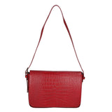 Azzurra Borsa a spalla da donna Vera pelle croco 05699-C10 ROSSO SCURO Gave Lux