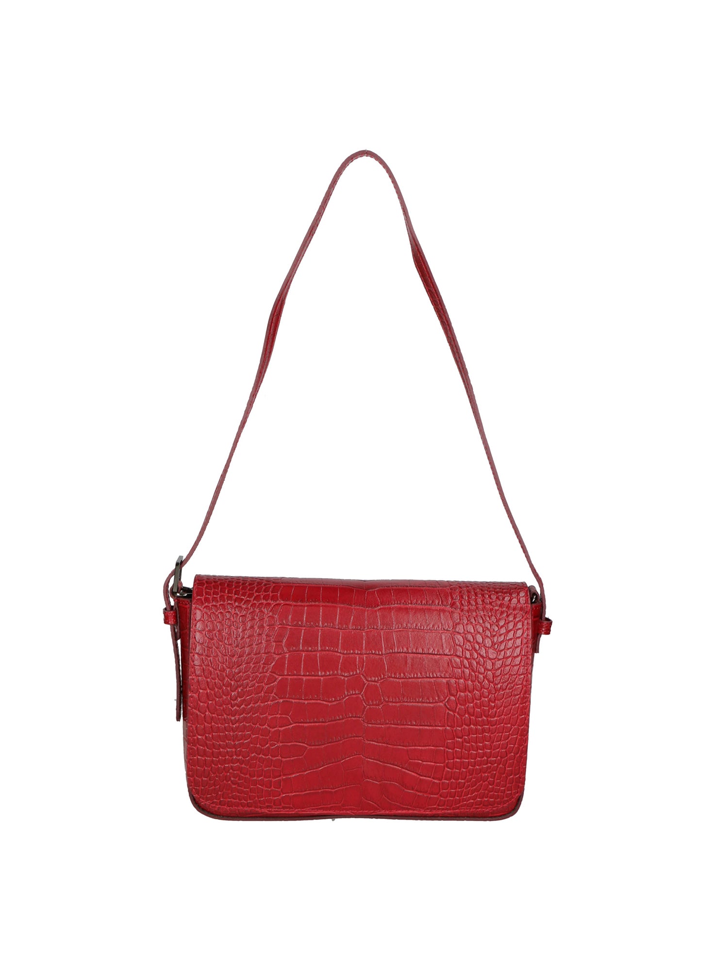 Azzurra Borsa a spalla da donna Vera pelle croco 05699-C10 ROSSO SCURO Gave Lux
