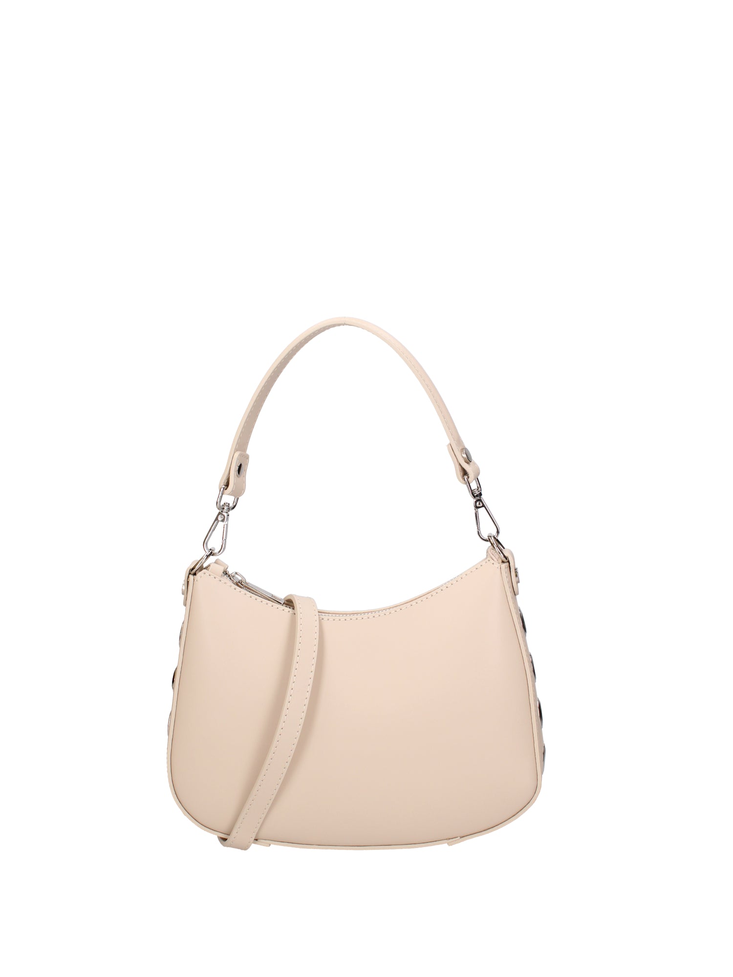 Borsa a spalla da donna 100% pelle ruga 07241-L116 BEIGE Roberta Rossi