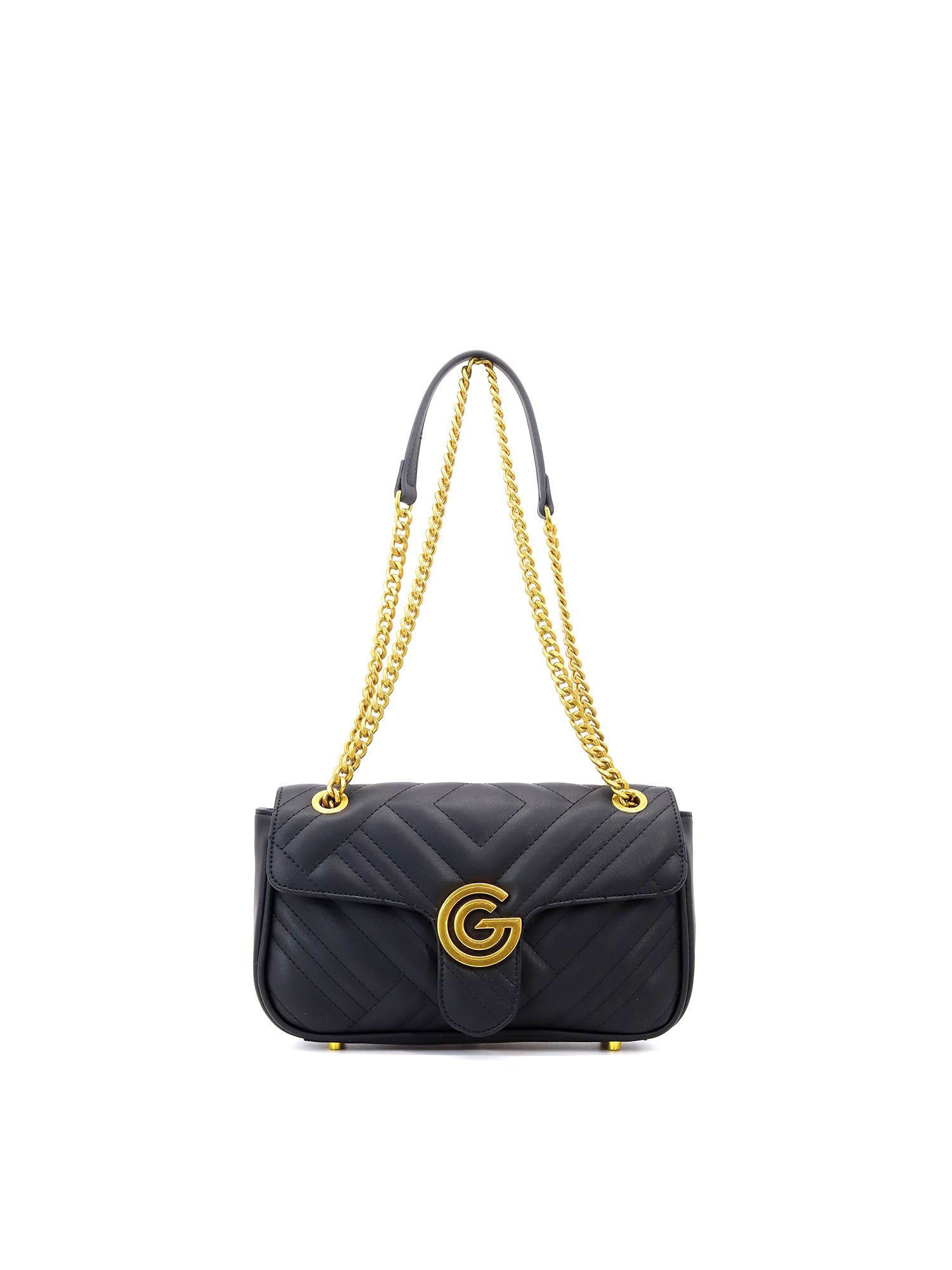Borsa a tracolla da donna 100% pelle vegana PU GGB011BLK Gabriella G Firenze