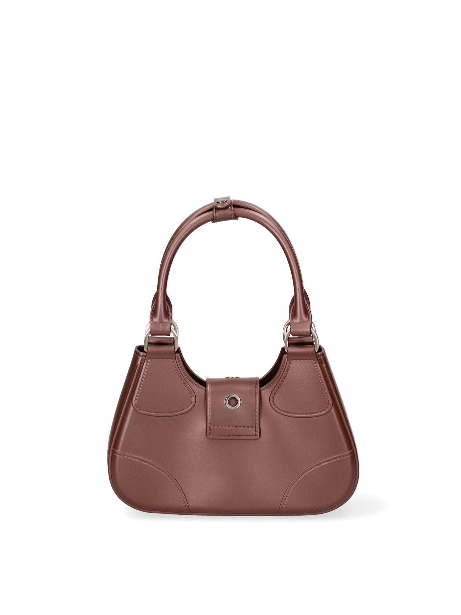 Borsa a mano da donna 100% PVC FLAT-CIRCLE-CHOCOLATE - BRUSH CDF Marc Ellis
