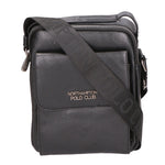 Borsa a tracolla uomo 100% pelle PU PCL3104-BLACK Northampton Polo Club