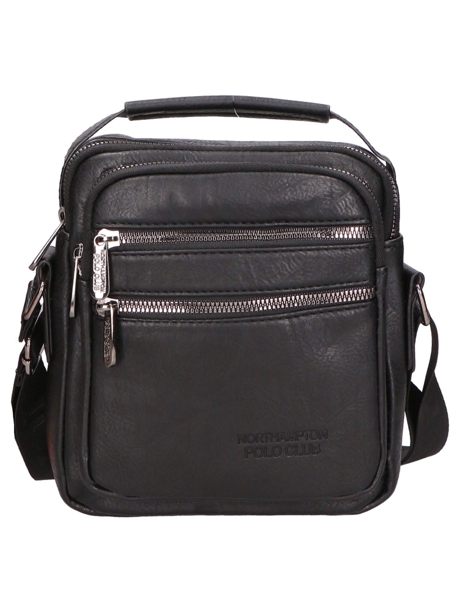 Borsa a tracolla uomo 100% pelle PU PCL3055-BLACK Northampton Polo Club