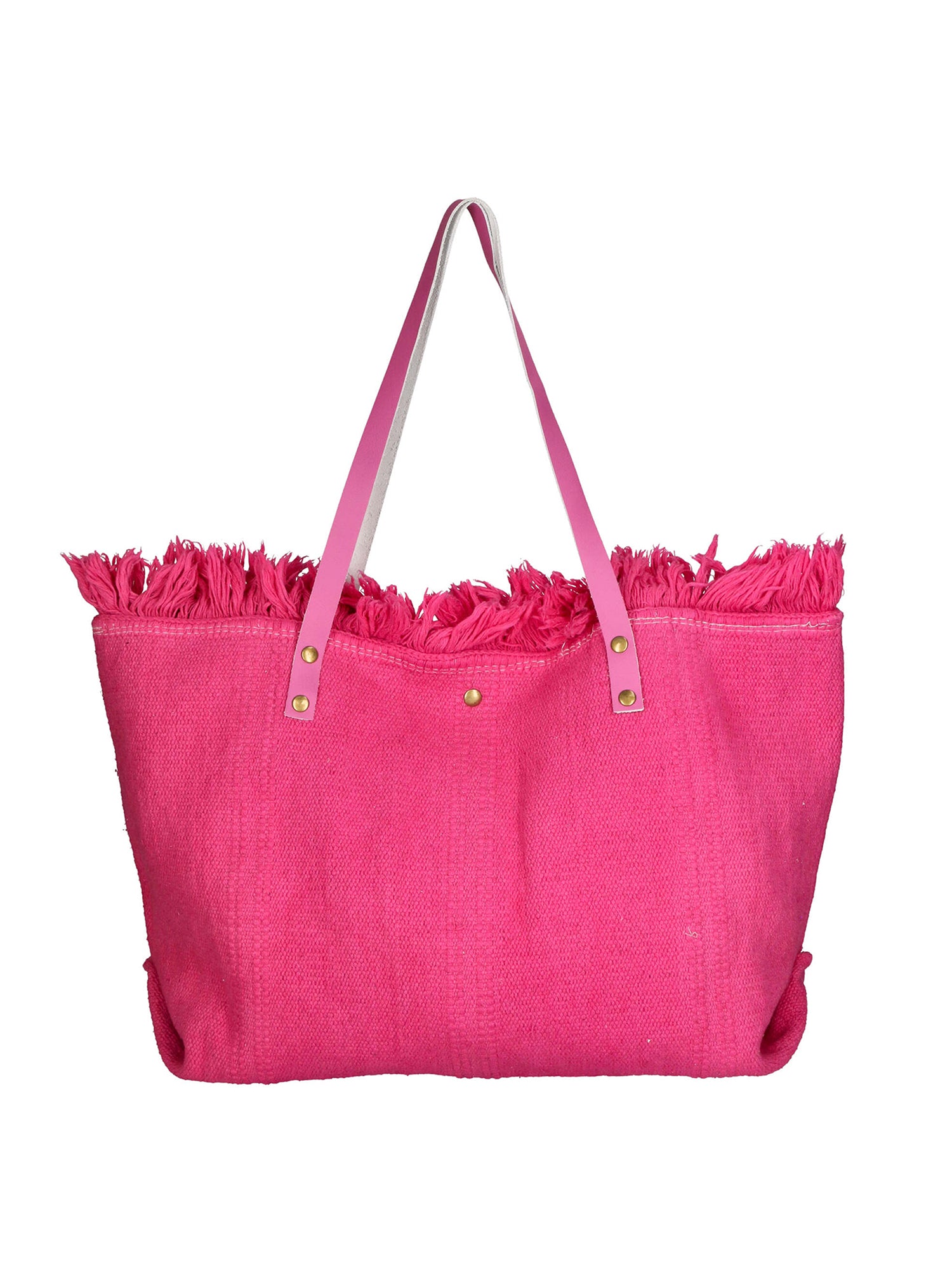 Agnese Borsa Shopper da donna Cotone e pelle 04649-D02 FUXIA FUCHSIA Gave Lux