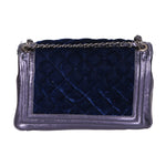 Valeriana Borsa a tracolla da donna Velluto e pelle 1139-BLU Gave Lux