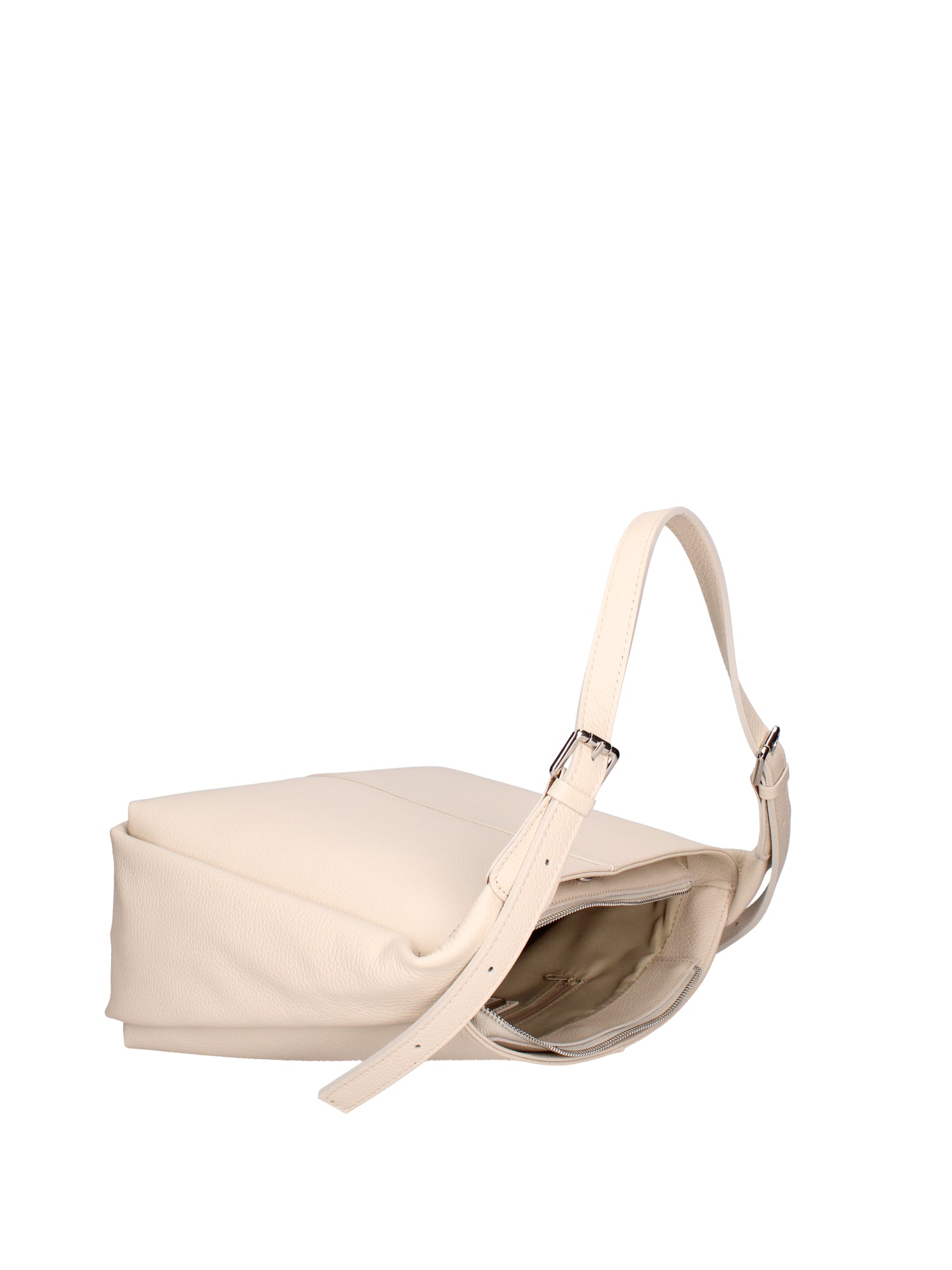 Borsa a spalla da donna Misto pelle e tessuto 07157-D37 LATTE Roberta Rossi