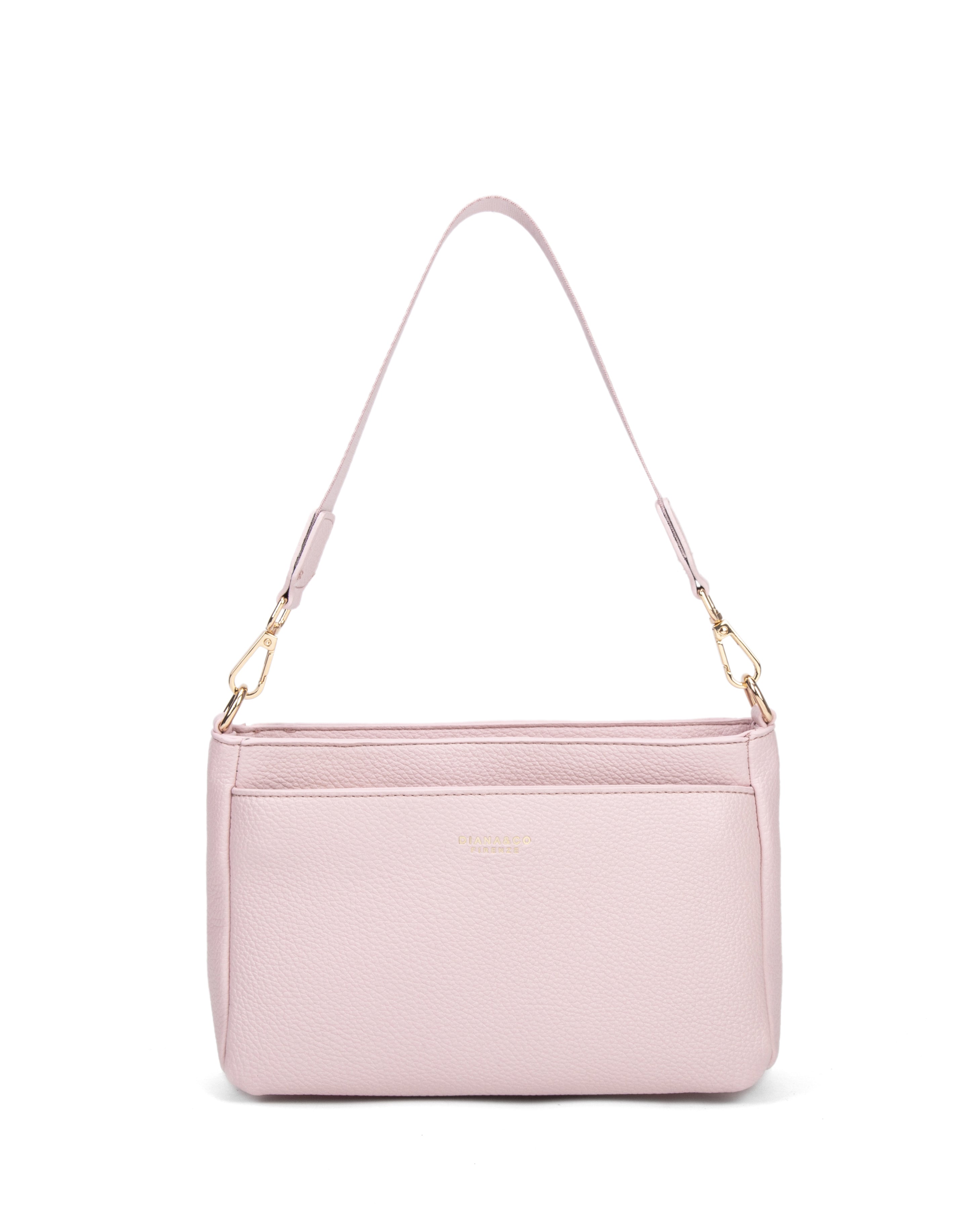 Borsa a spalla da donna 100% pelle vegana PU 703-1PT-LIGHTPINK Diana&co