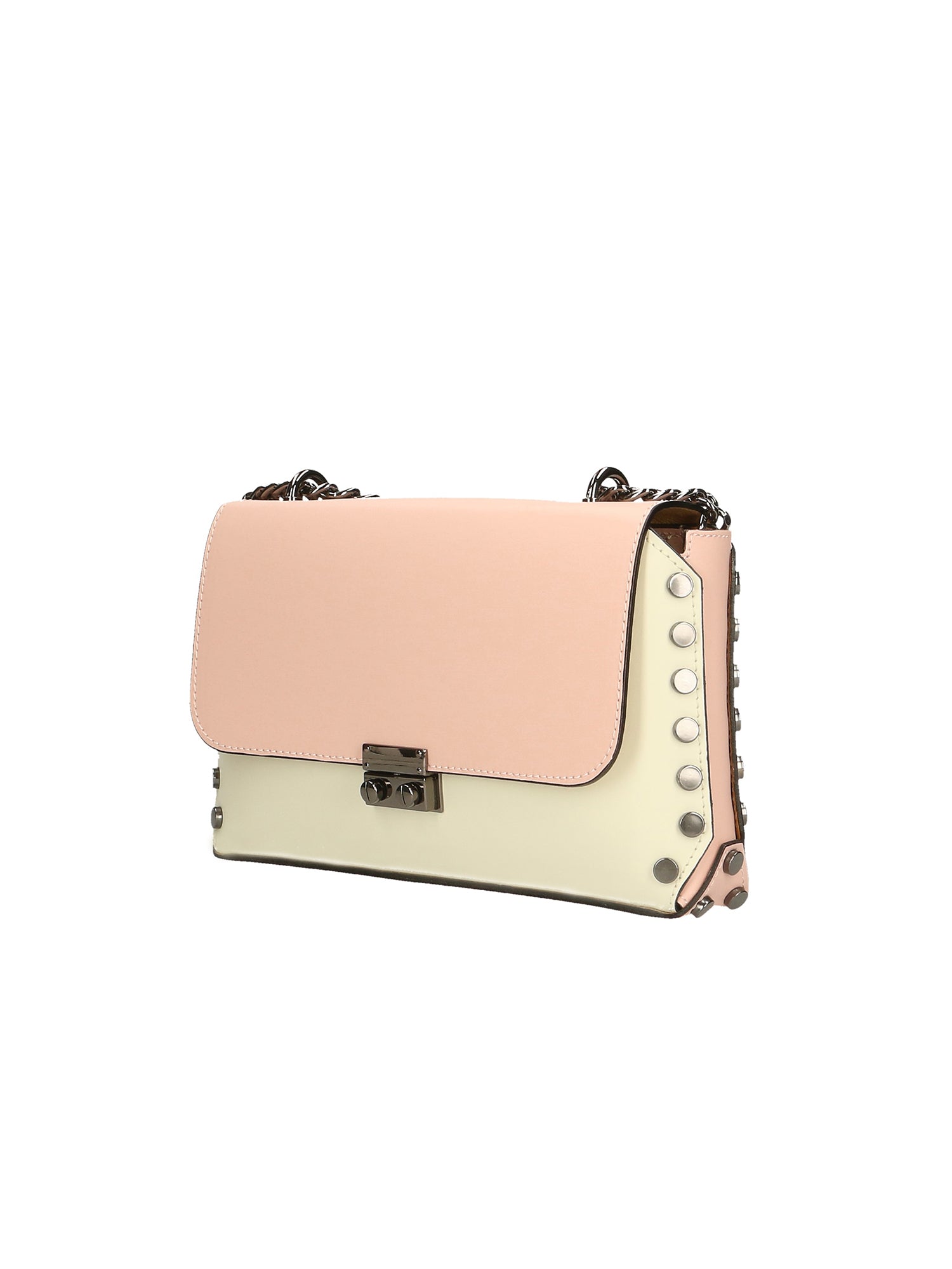 Vera pelle 8641-BEIGE+ROSA Borsa a tracolla da donna Evanthe Pro Gave Lux