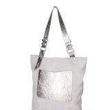 Borsa a spalla da donna Vera pelle 07312-D21 GRIGIO+L020 Roberta Rossi