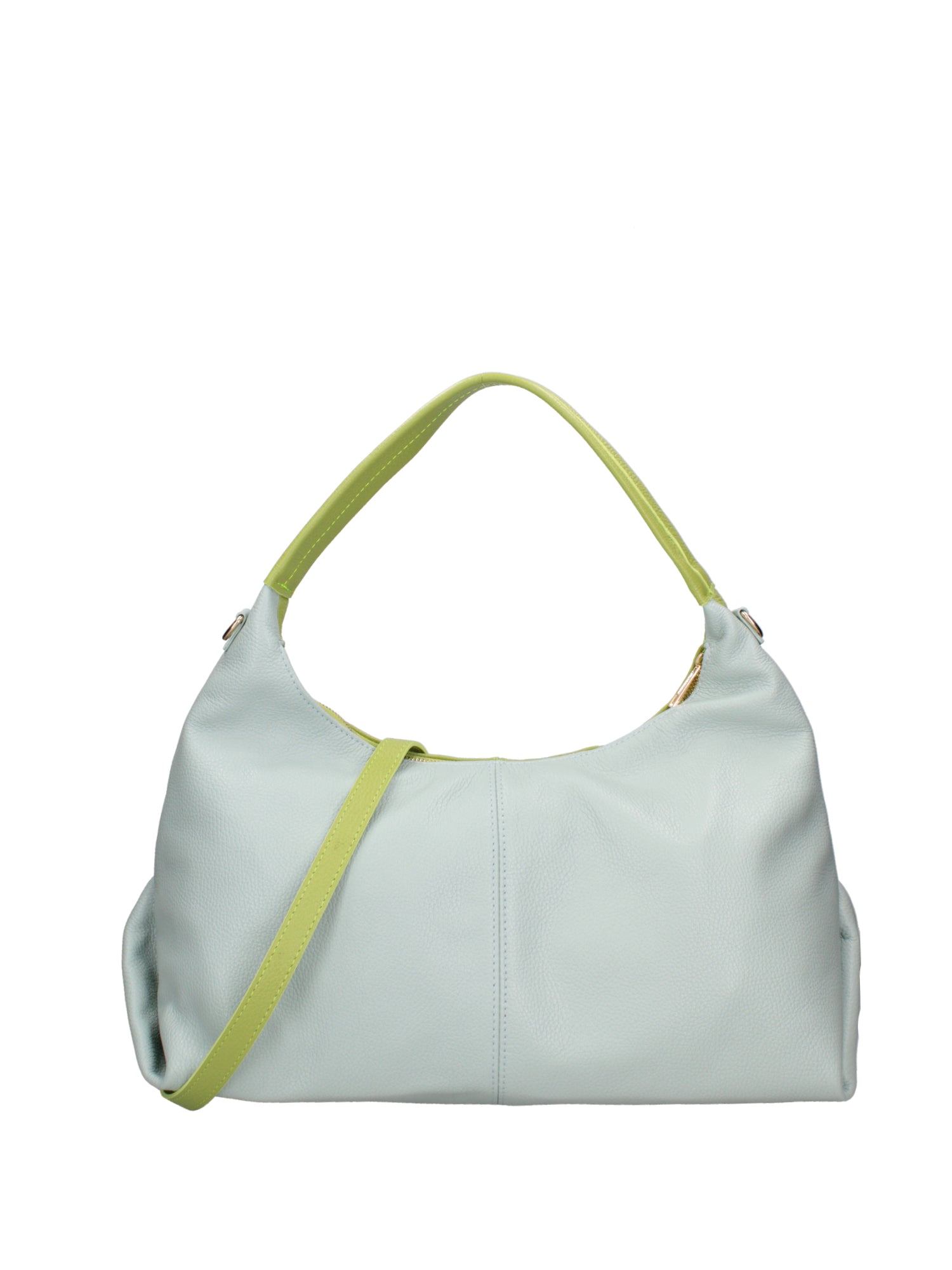 Borsa a spalla da donna Vera pelle 07233-D12 KIWI+D102 CIELO Roberta Rossi