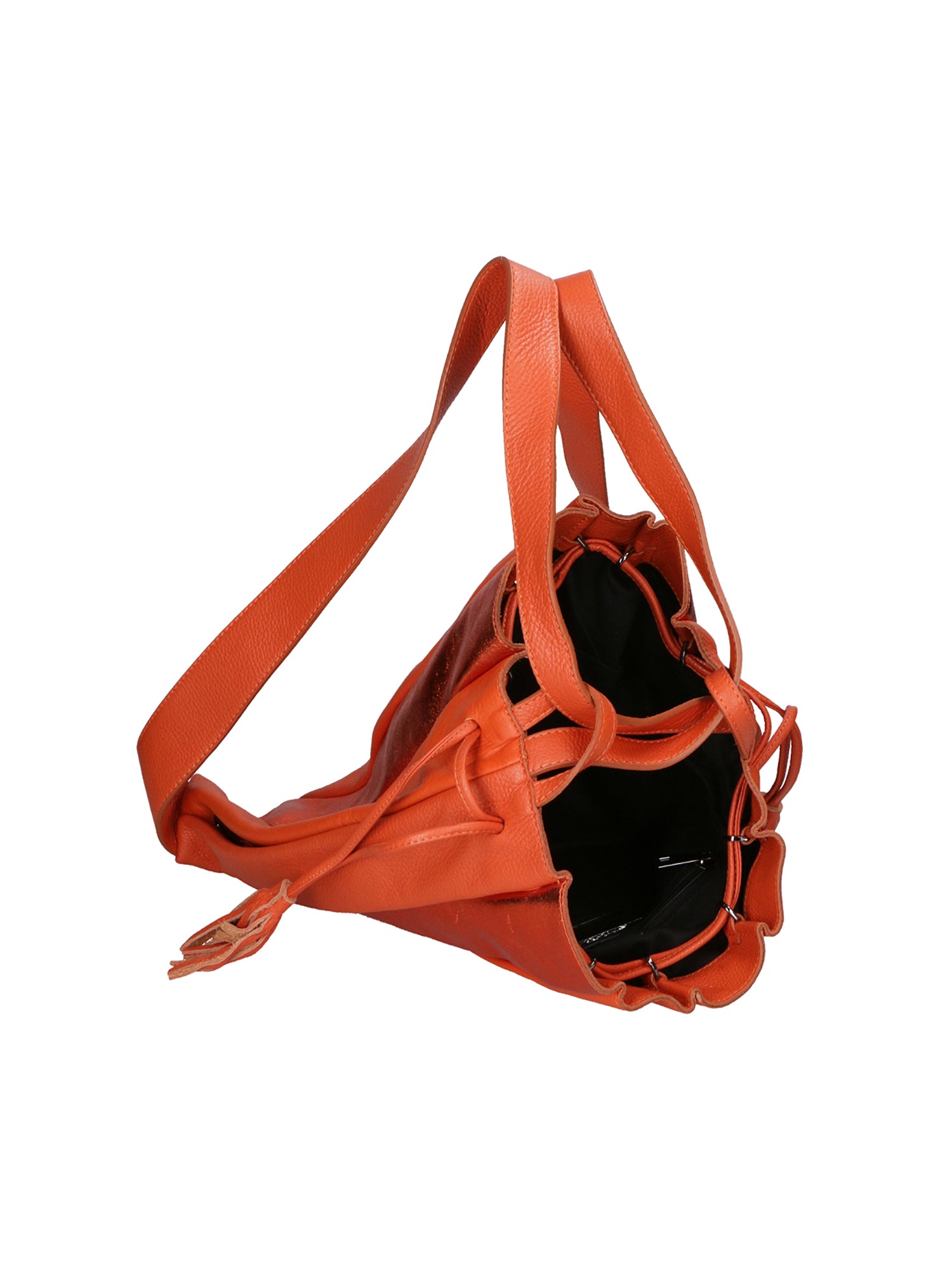 Oceania Borsa a spalla da donna Vera pelle 580041-ARANCIO ORANGE Gave Lux