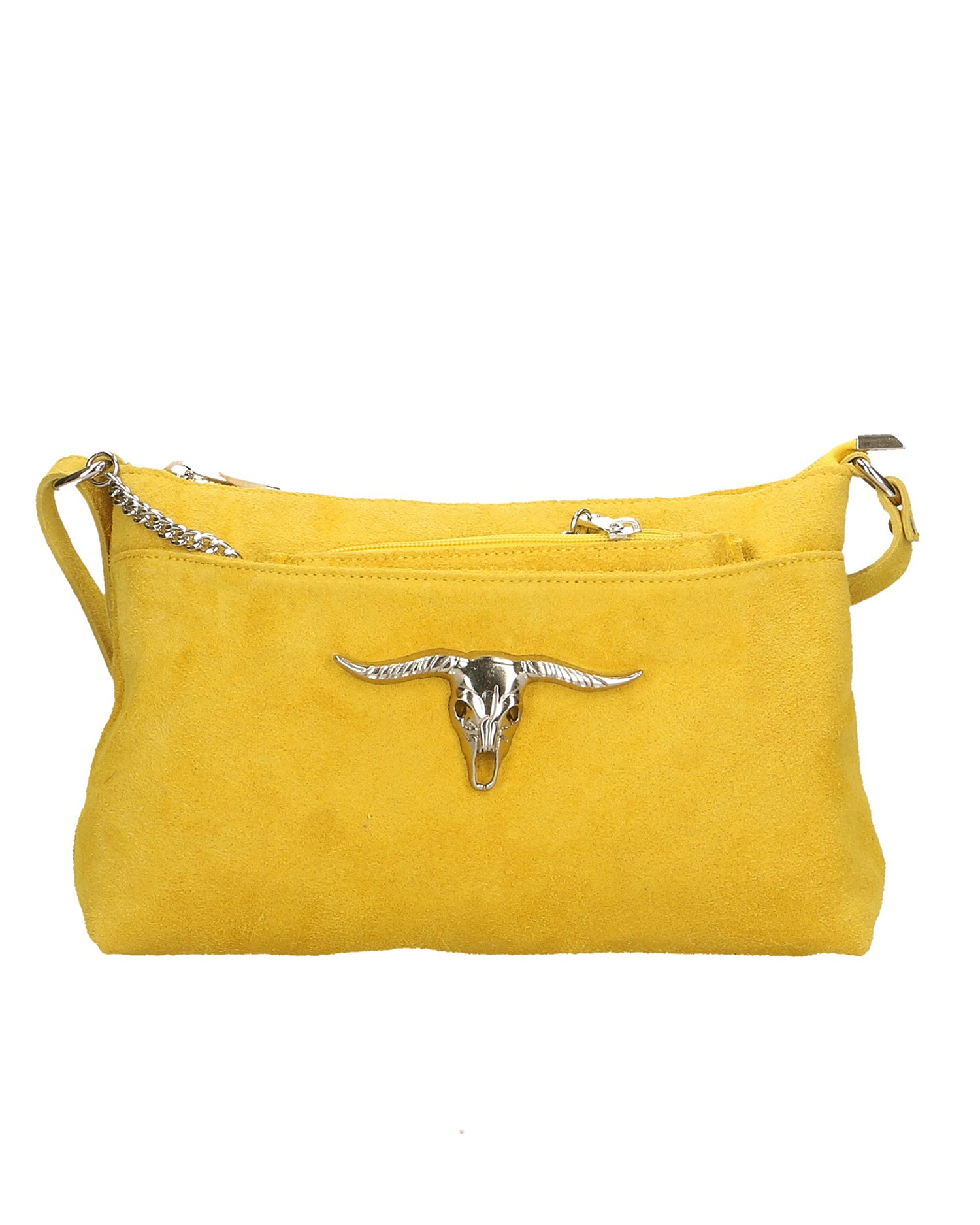 Embera Elite Borsa a tracolla donna Vera pelle scamosciata 8650-GIALLO Gave Lux