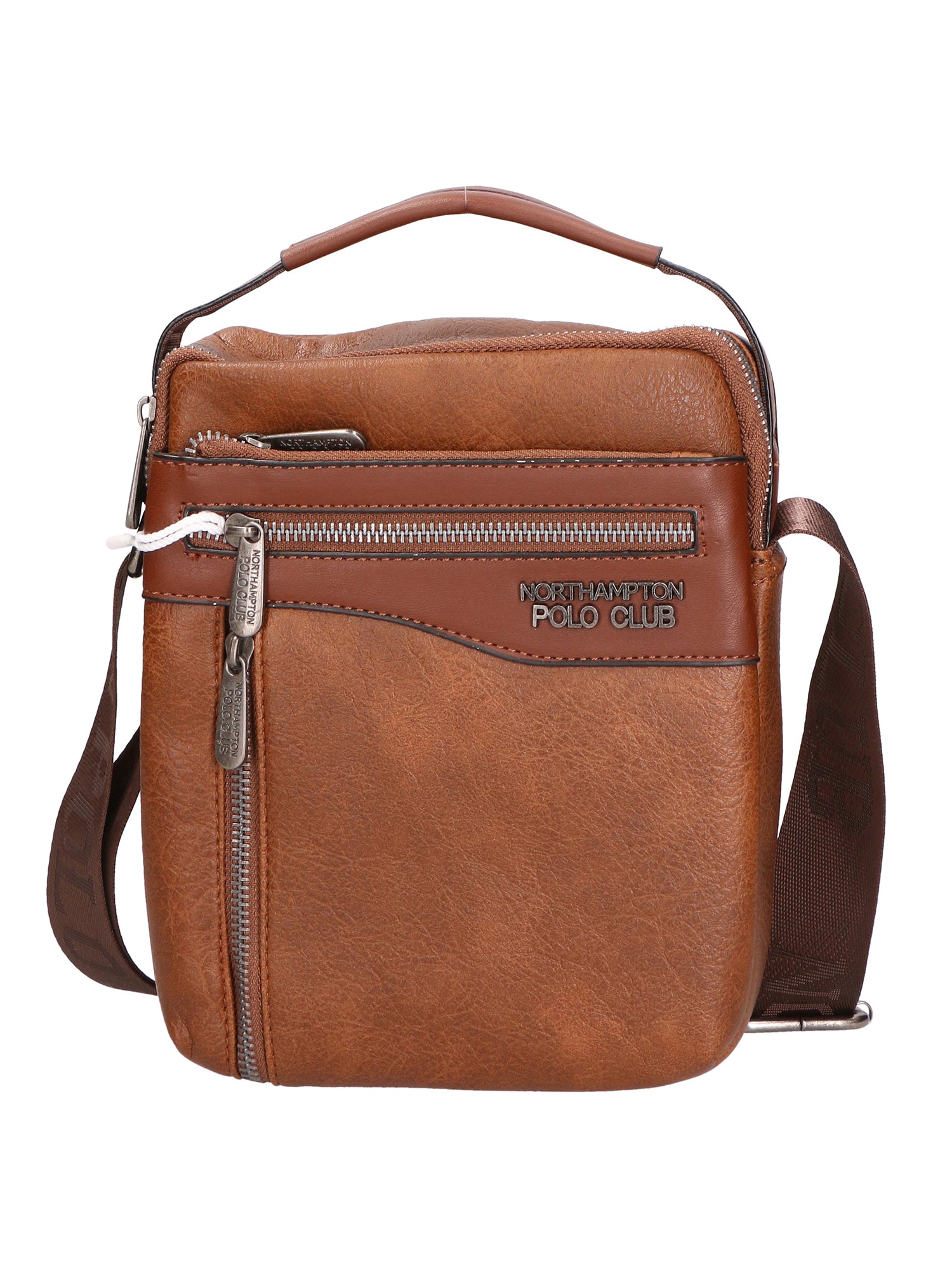 Borsa a tracolla uomo in pelle PU Casual PCL3004-COFFEE Northampton Polo Club