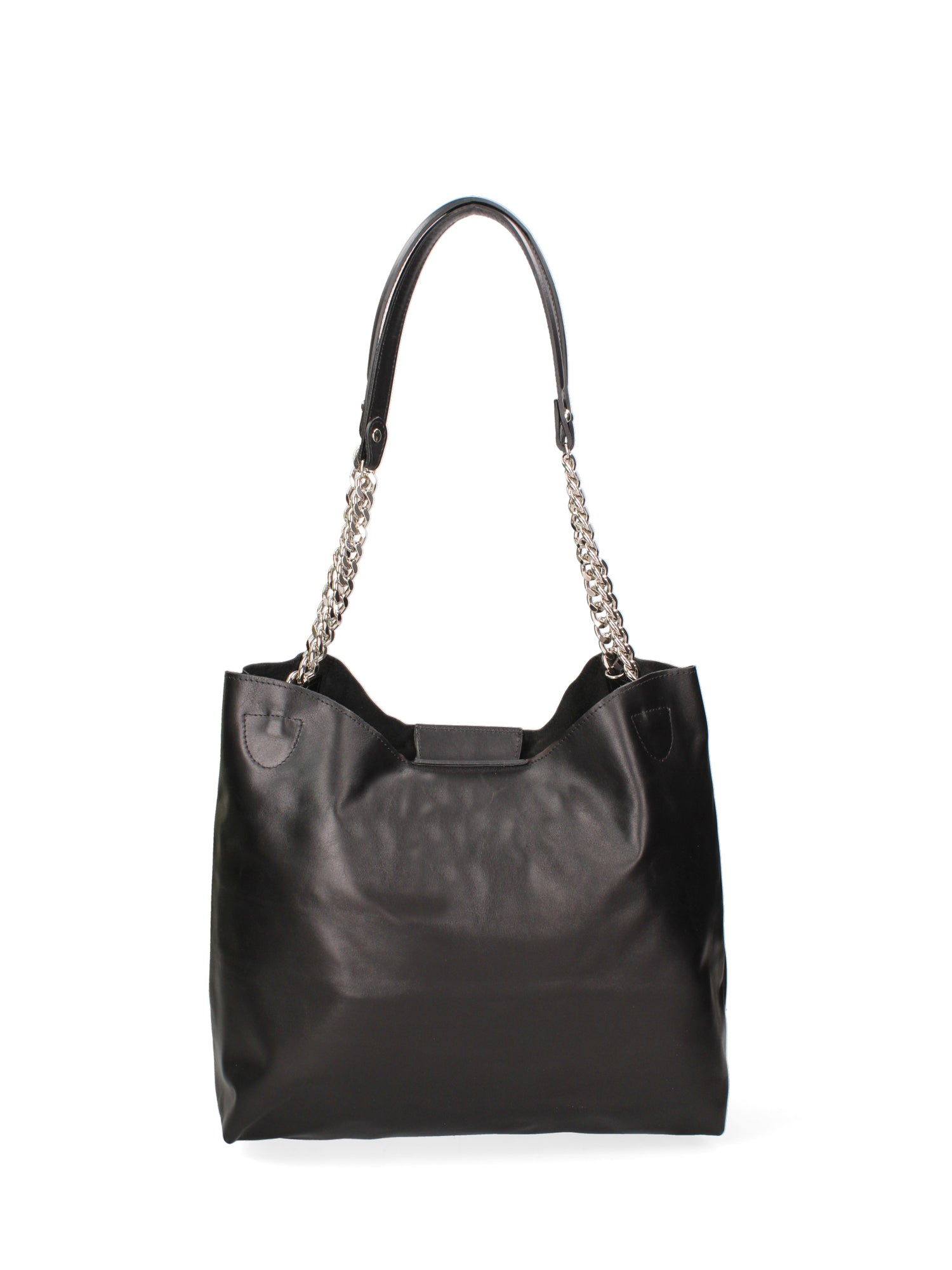 Borsa a spalla da donna 100% vera pelle JR-W-1100-TY-BLACK + SILVER John Richmond