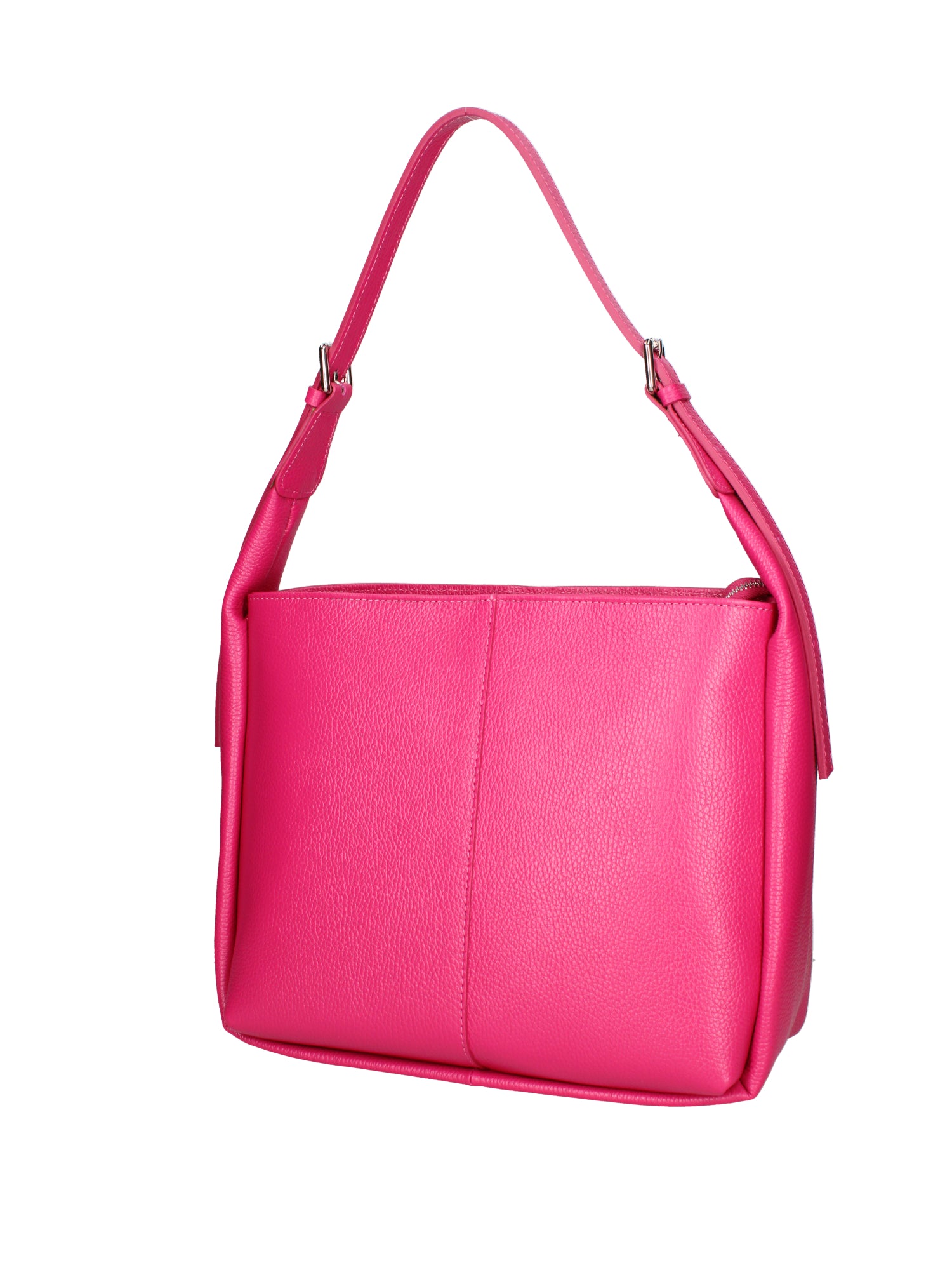 Borsa a spalla da donna Misto pelle e tessuto 07157-D02 FUXIA Roberta Rossi
