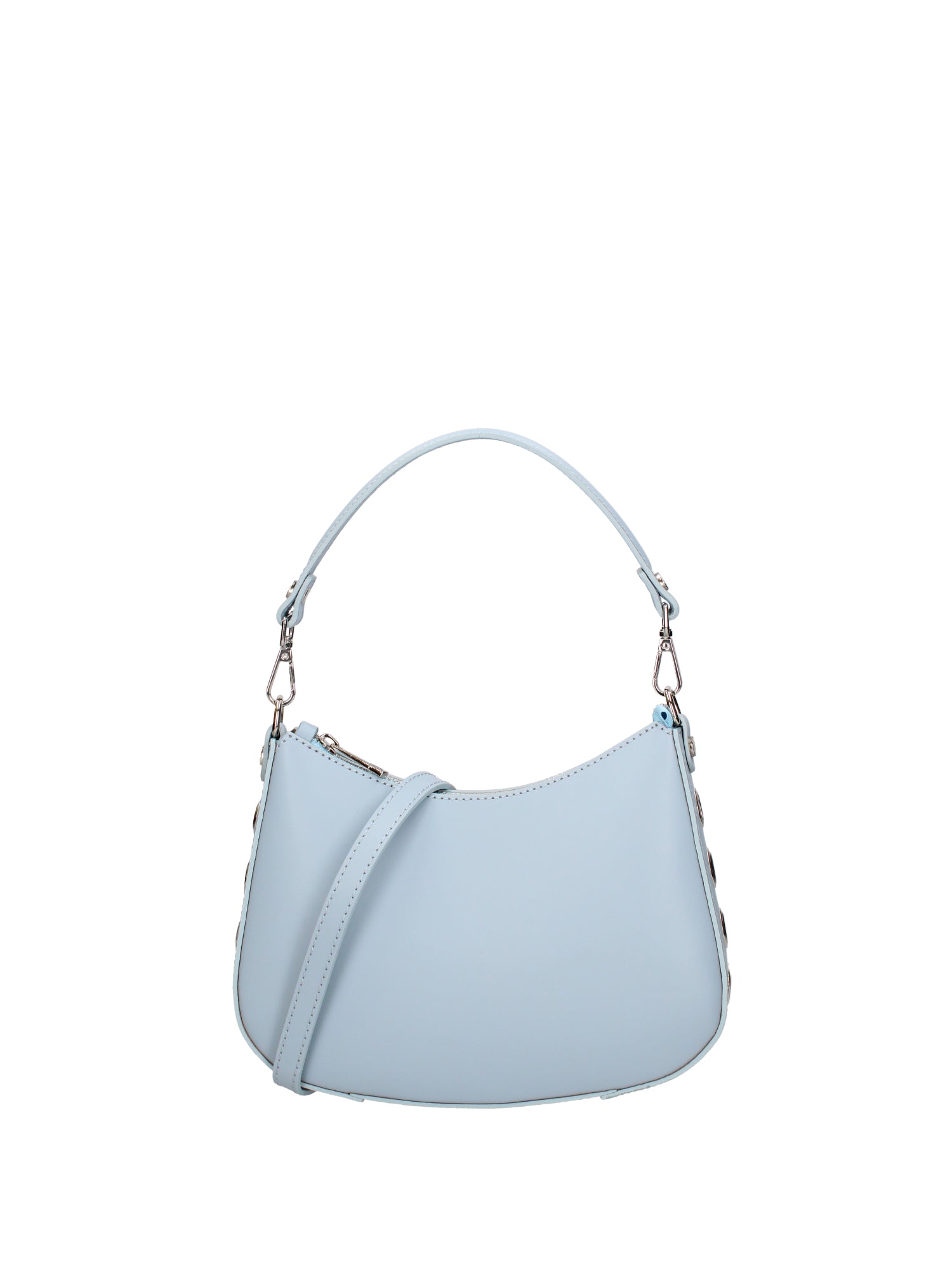 Borsa a spalla da donna 100% pelle ruga 07241-L366 CIELO Roberta Rossi