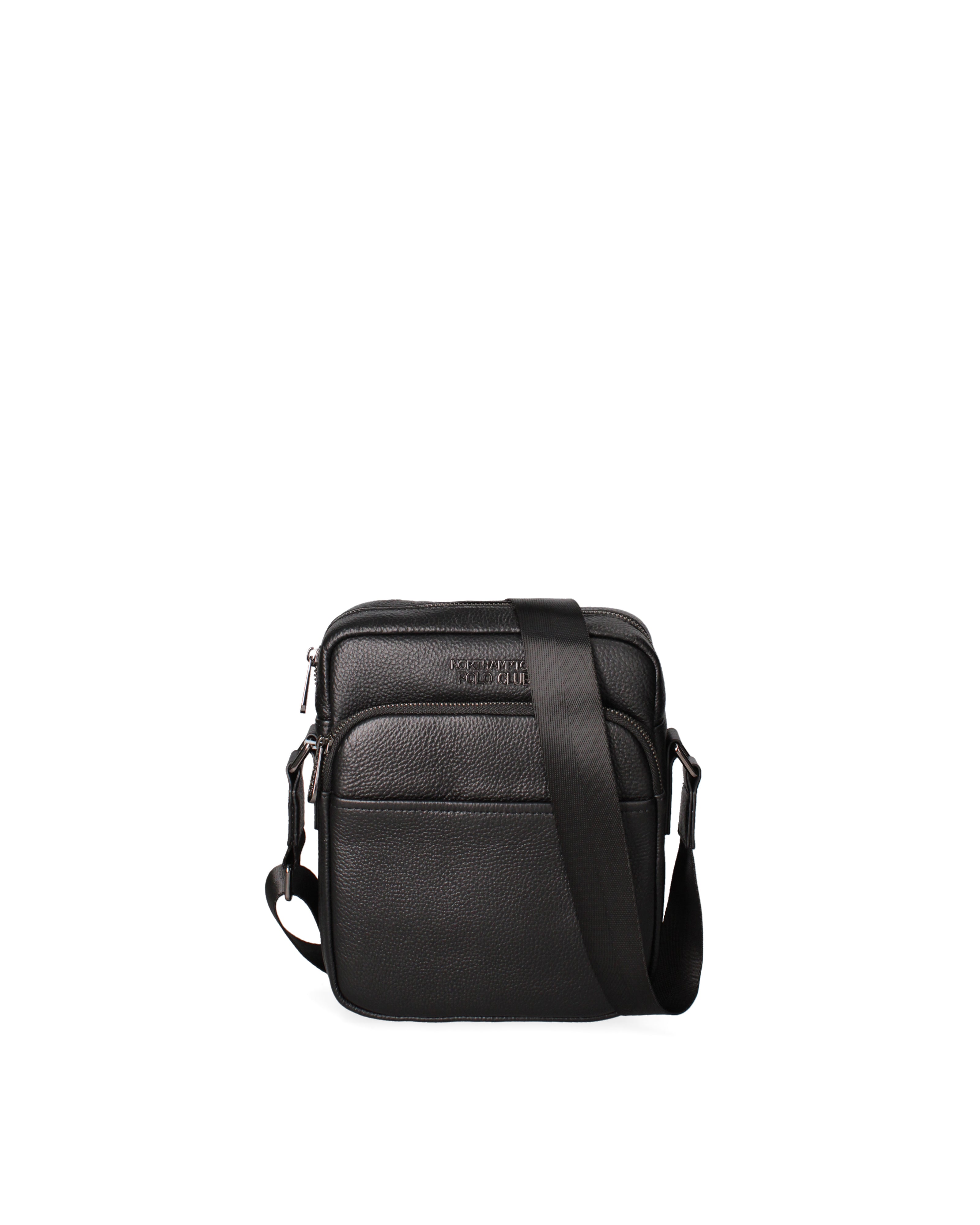 Borsa a tracolla uomo vera pelle Casual PC3173-NERO Northampton Polo Club