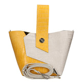 Ombretta Borsa a mano da donna Vera pelle 00643-C36+C16 SENAPE MUSTARD+GRIGIO GREY Gave Lux