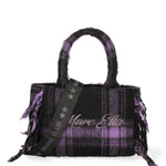 Borsa a mano da donna 100% lana e tessuto BUBY-TARTAN-M-DARK MAUVE Marc Ellis