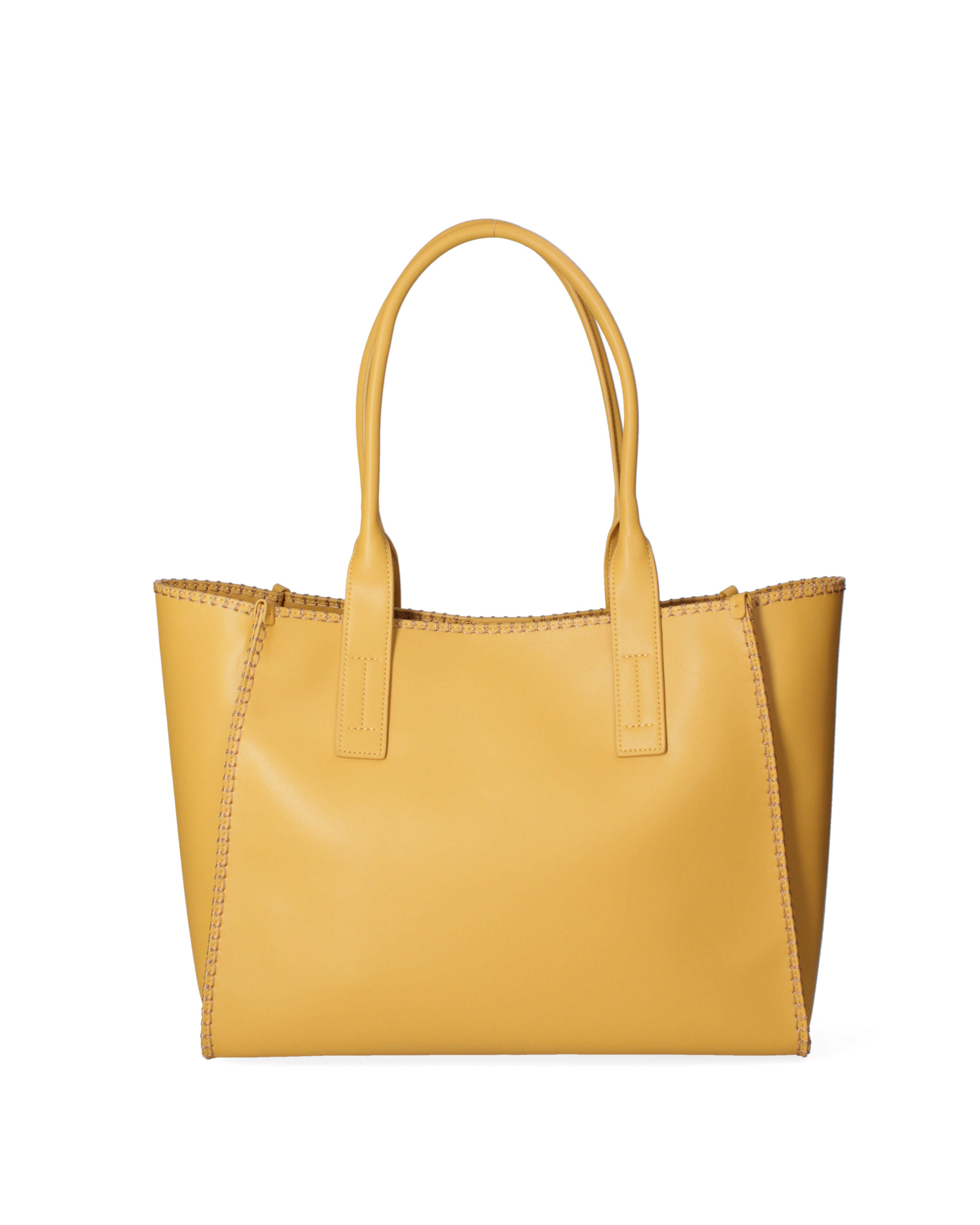 Borsa a spalla da donna 100% pelle riciclata 07225-Light yellow Viola Castellani