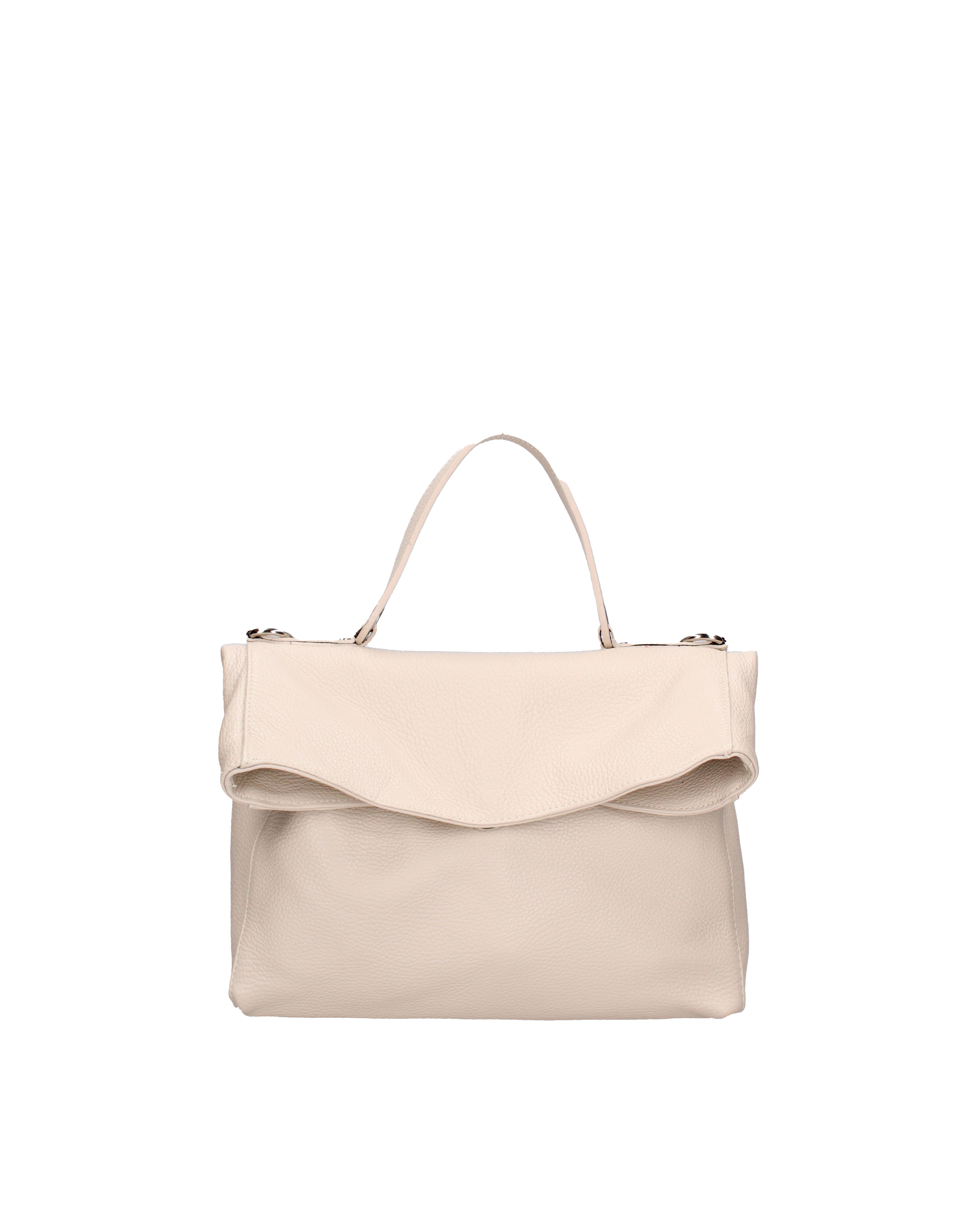 Borsa a spalla da donna Vera pelle 07159-D37 LATTE Viola Castellani