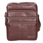 Borsa a tracolla uomo 100% pelle PU PCL3103-COFFEE Northampton Polo Club