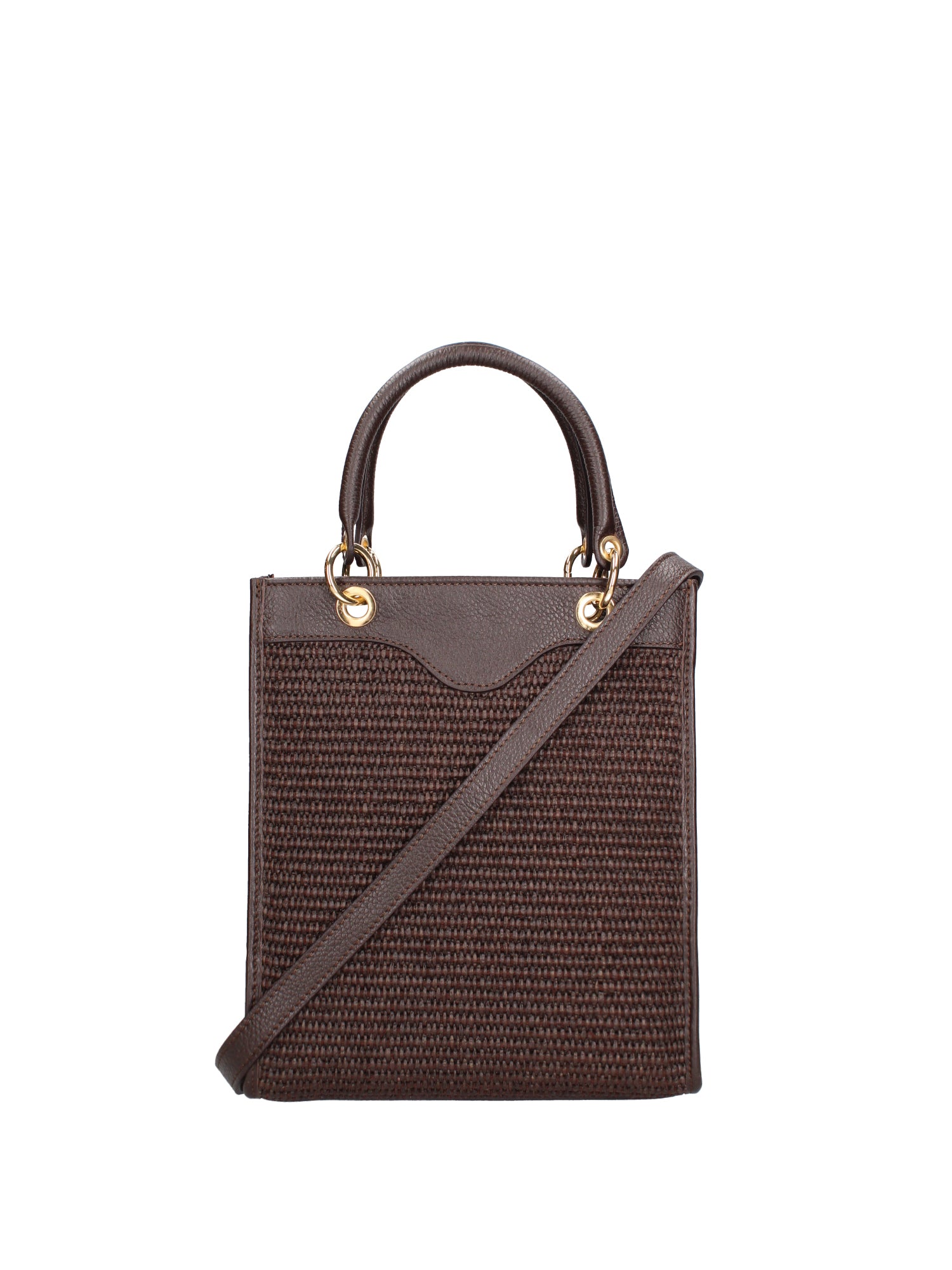 Borsa a mano da donna Misto pelle e tessuto 07149-D23 T.MORO Roberta Rossi