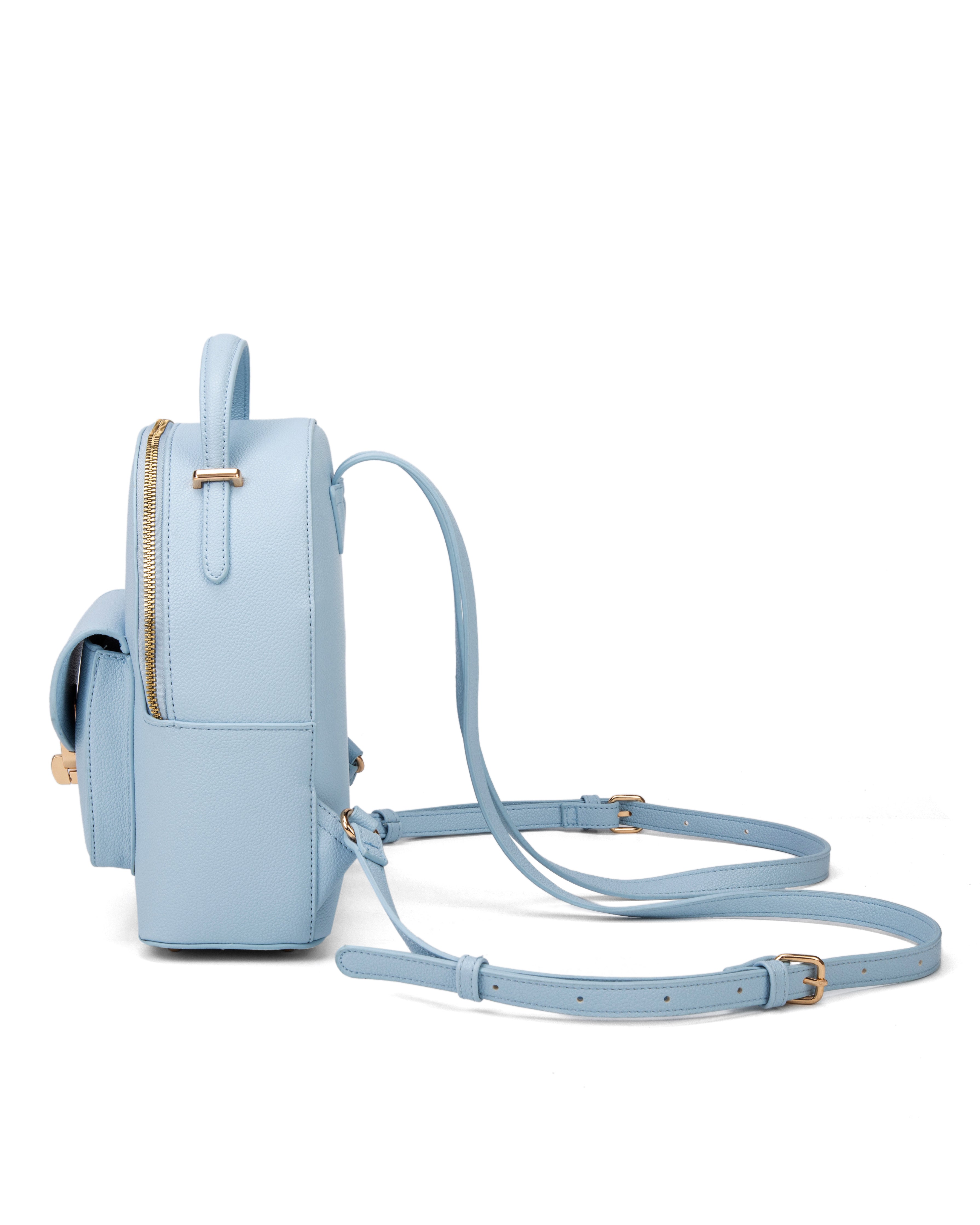 Zaino da donna in pelle vegana Casual 712-3PT-LIGHTBLUE Diana&co