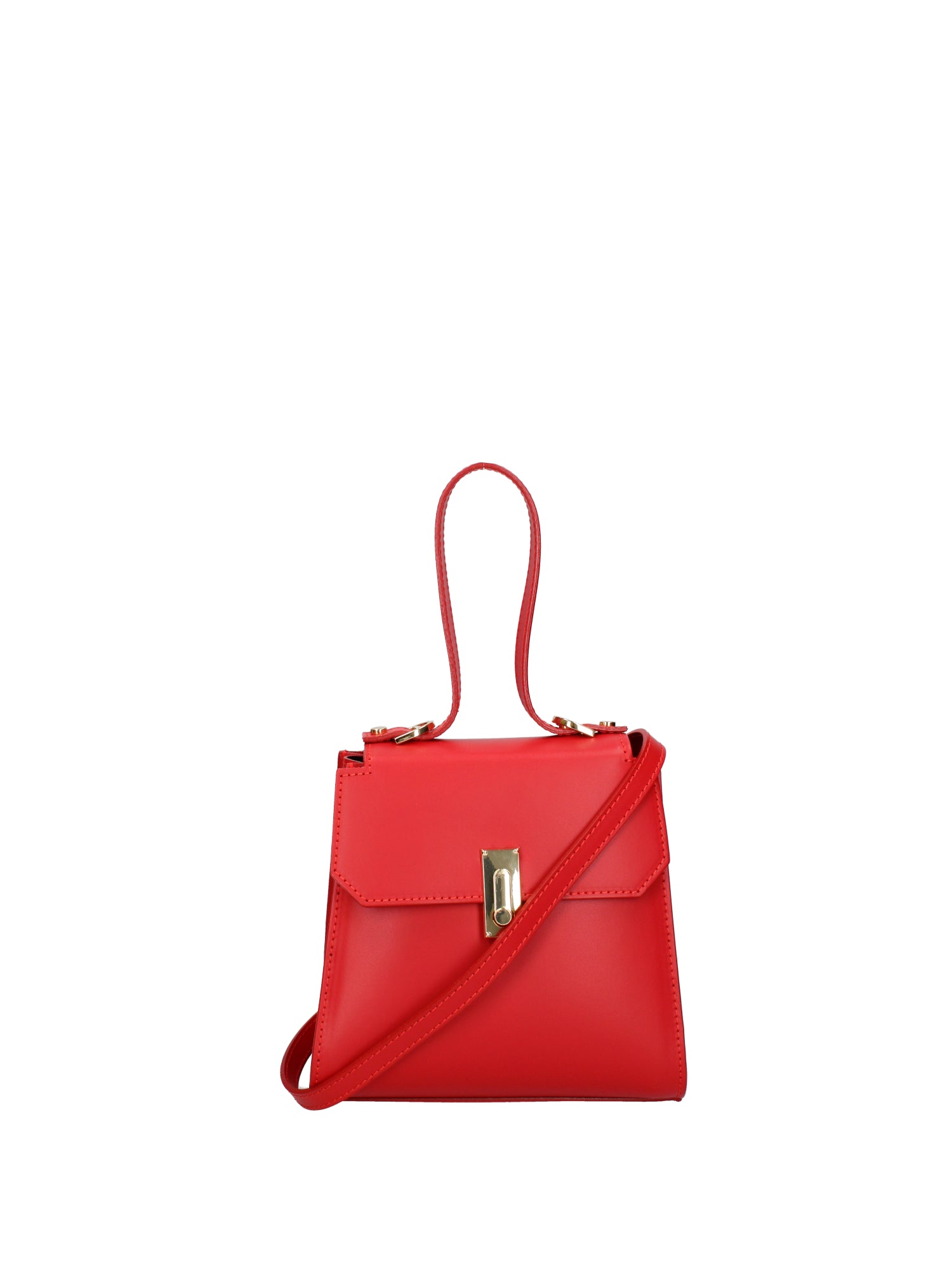 Borsa a mano da donna 100% pelle 07204-L214 ROSSO Viola Castellani