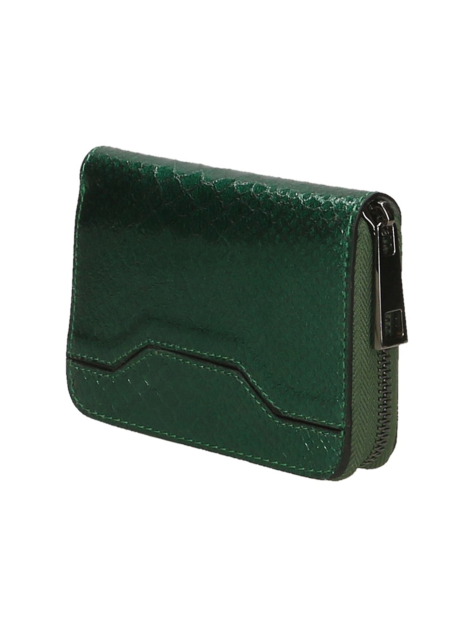 Nohemi Portafoglio donna vera pelle Zip 524072-VERDE GREEN Gave Lux