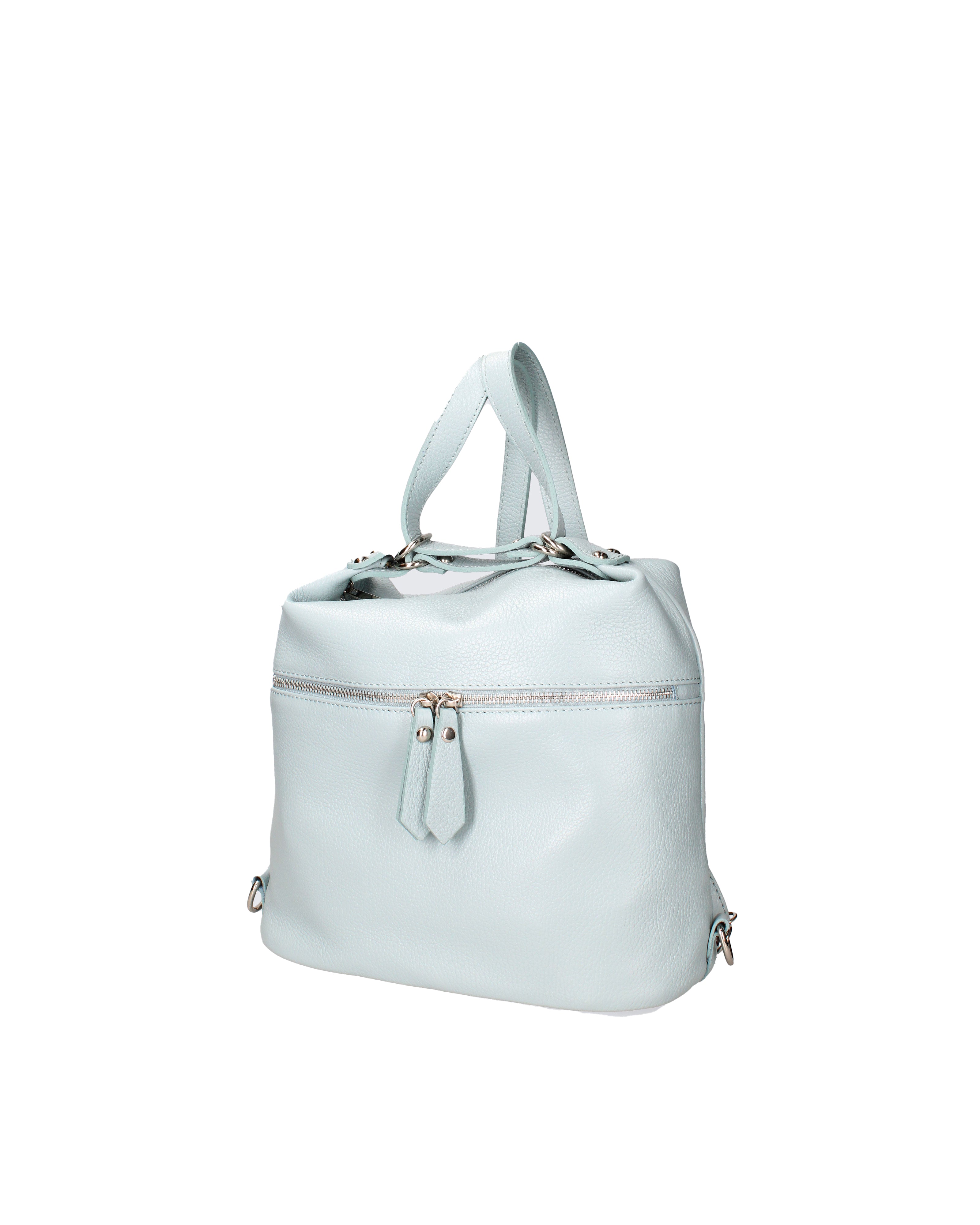 Bianca Borsa a spalla da donna Vera pelle 07136-D92 CELESTE Viola Castellani