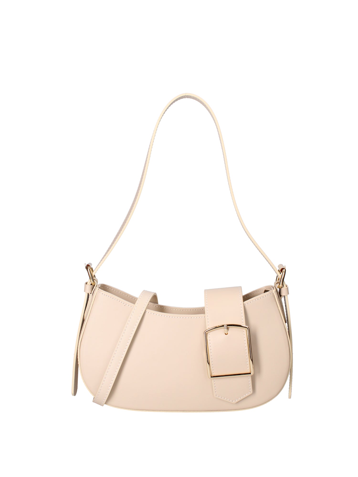 Borsa a spalla da donna 100% vera pelle 07213-L116 BEIGE Roberta Rossi