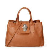 Ascoli Borsa a mano da donna Pelle stampata cocco 7718-D17 CUOIO SCURO Gave Lux