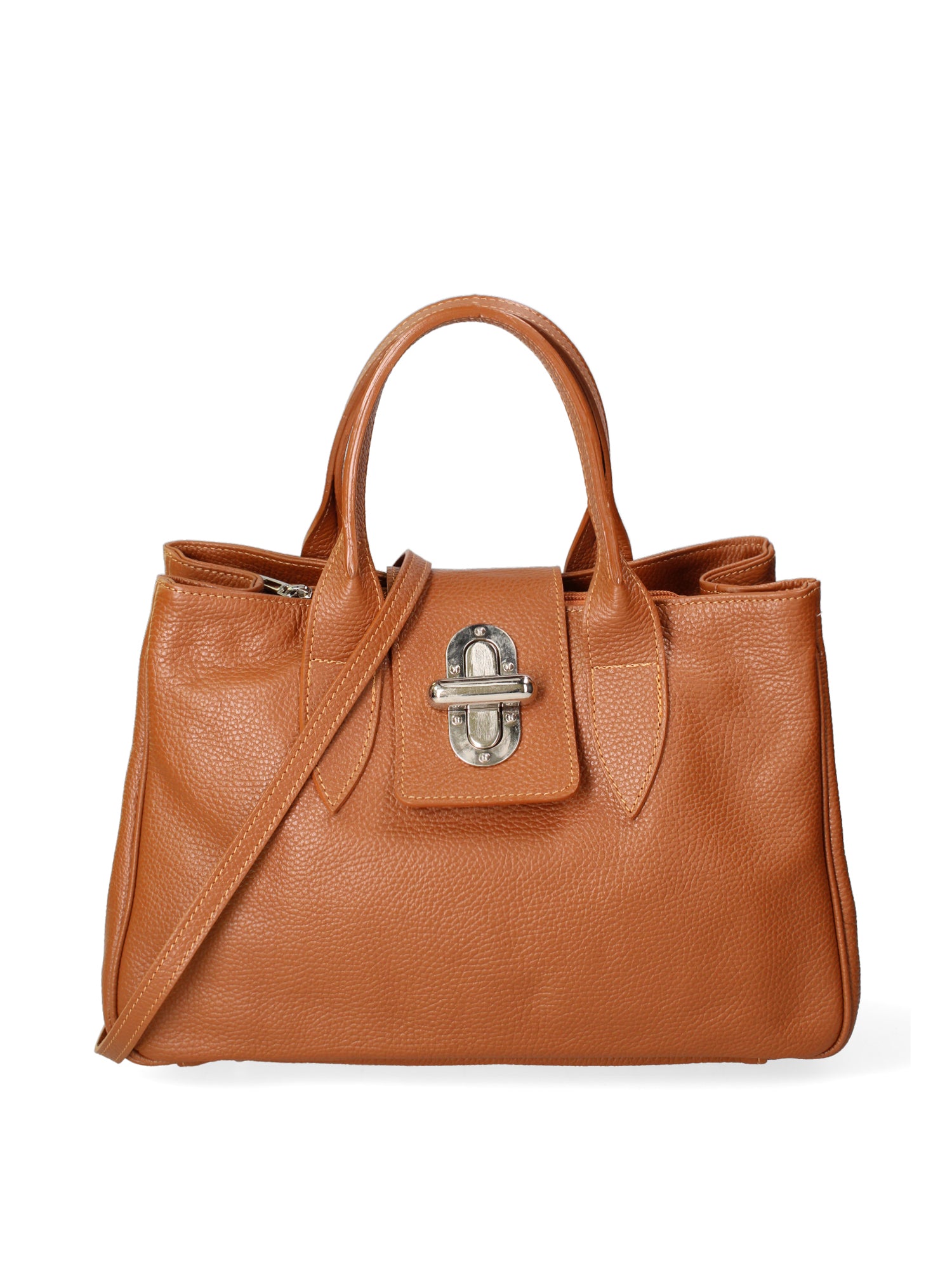Ascoli Borsa a mano da donna Pelle stampata cocco 7718-D17 CUOIO SCURO Gave Lux