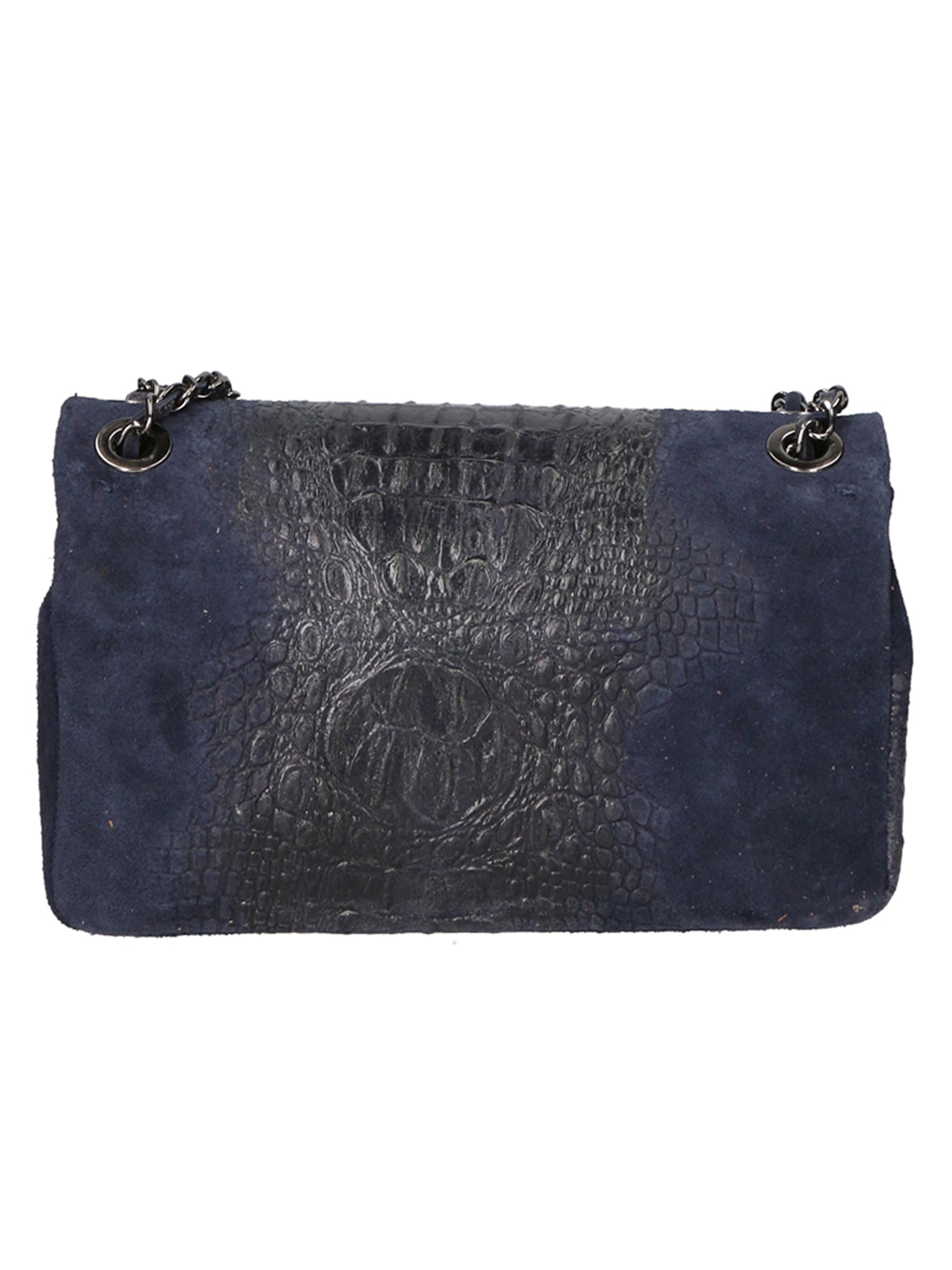 Edvige Borsa a spalla da donna Pelle Croco Stampata 80045-BLU Gave Lux