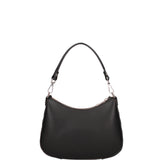 Borsa a spalla da donna 100% pelle ruga 07241-NERO Roberta Rossi