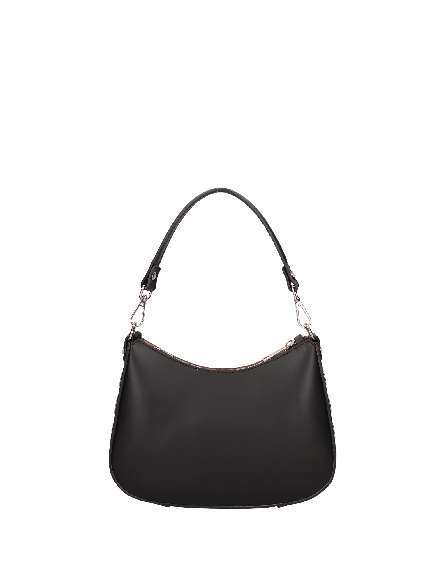 Borsa a spalla da donna 100% pelle ruga 07241-NERO Roberta Rossi