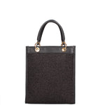 Borsa a mano da donna Misto pelle e tessuto 07149-12 NERO Roberta Rossi