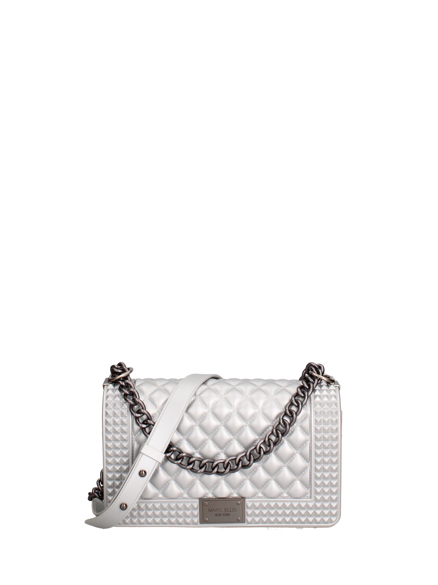 Borsa a mano donna 100% gomma FLAT PENKA M-GLACIER GRAY-SATIN CDF Marc Ellis
