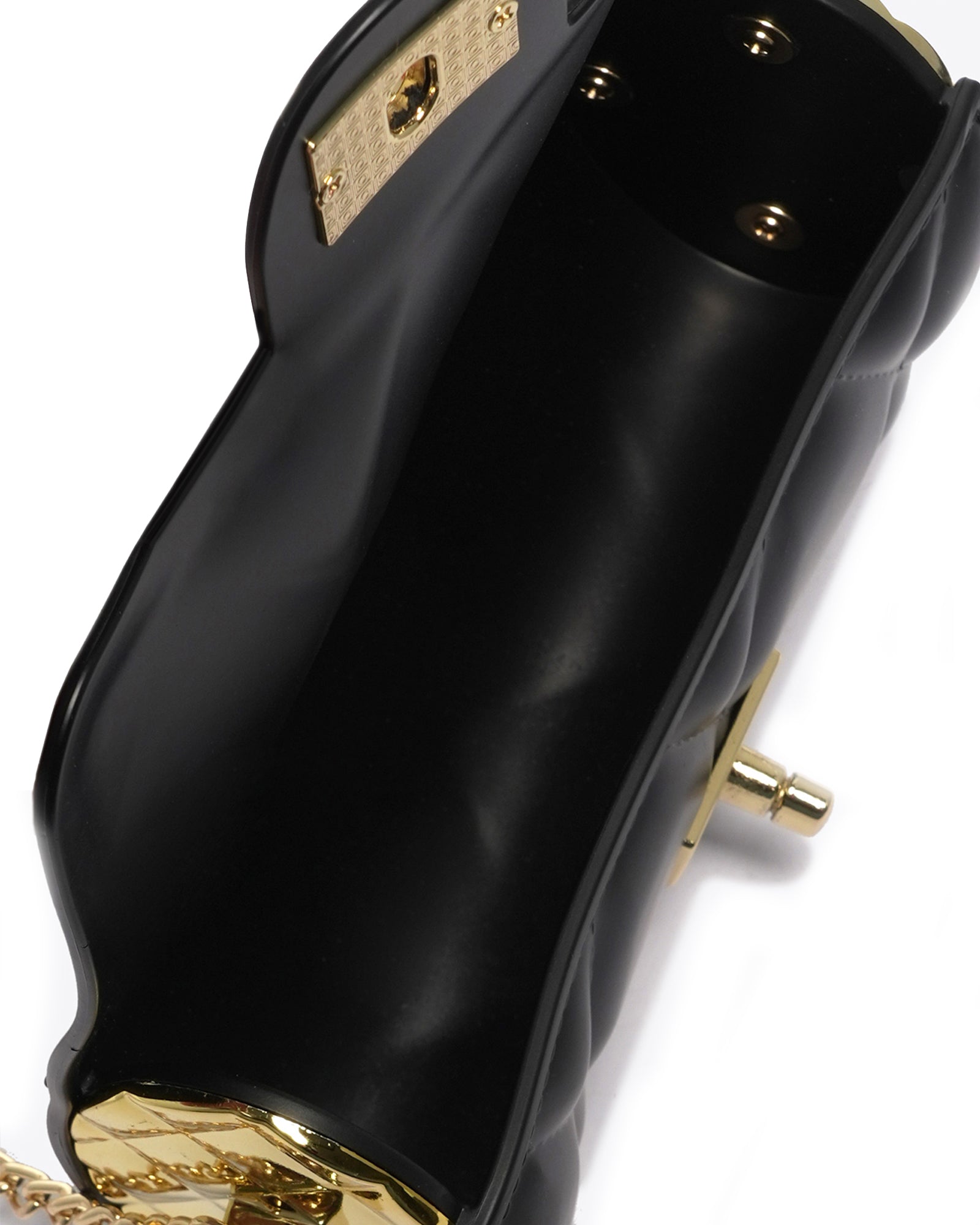 Borsa a mano da donna 100% Pvc FLAT MOON-BLACK + GOLD Marc Ellis
