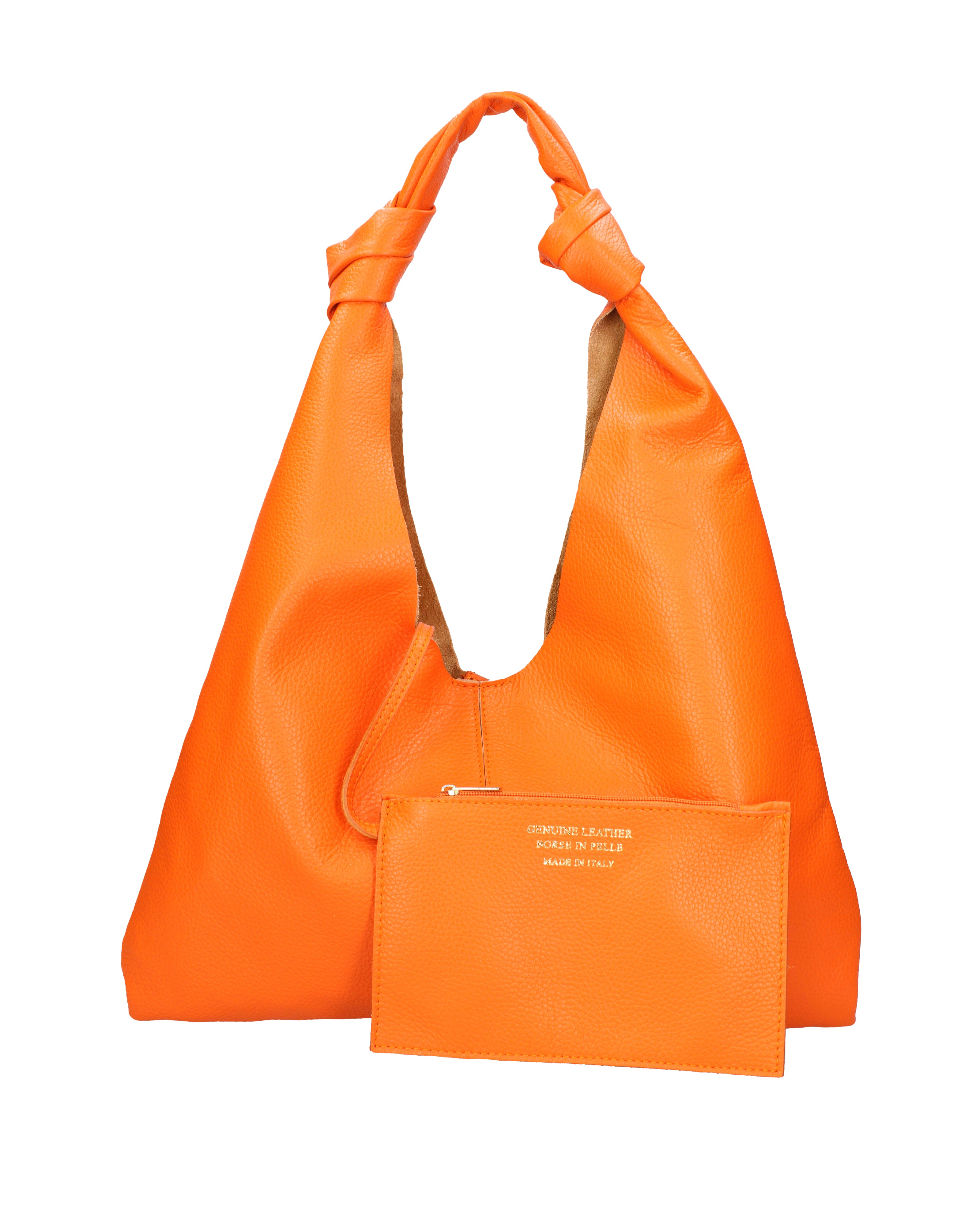 Borsa a spalla da donna 100% vera pelle 07156-D29 ARANCIONE Viola Castellani